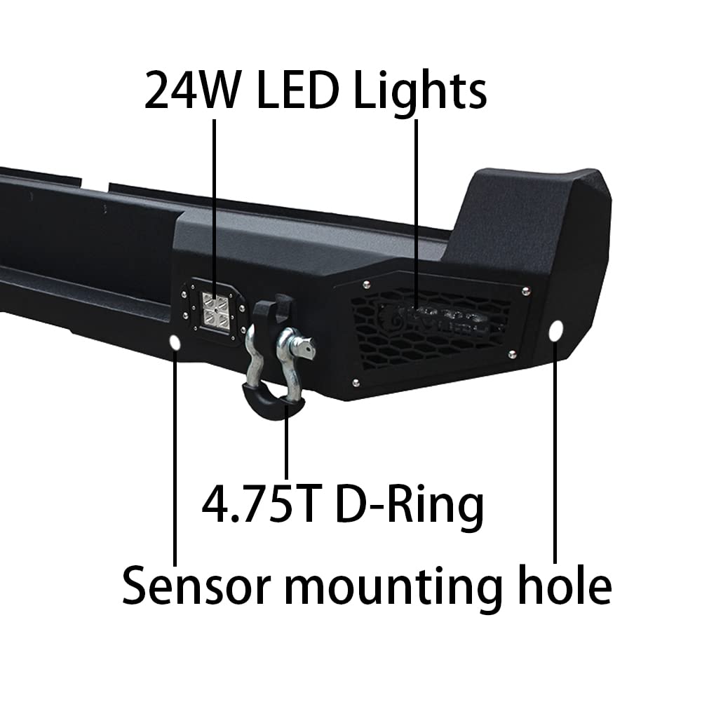 Heavy Duty Steel Front & Rear Off-Road Bumper for 2016-2023 Toyota Tacoma 3rd Gen - Winch Ready with LED Light Bar, Mud Guards & 4.75T D-Rings | Perfect for Rock Crawling, Overlanding & Extreme Off-Road Adventures