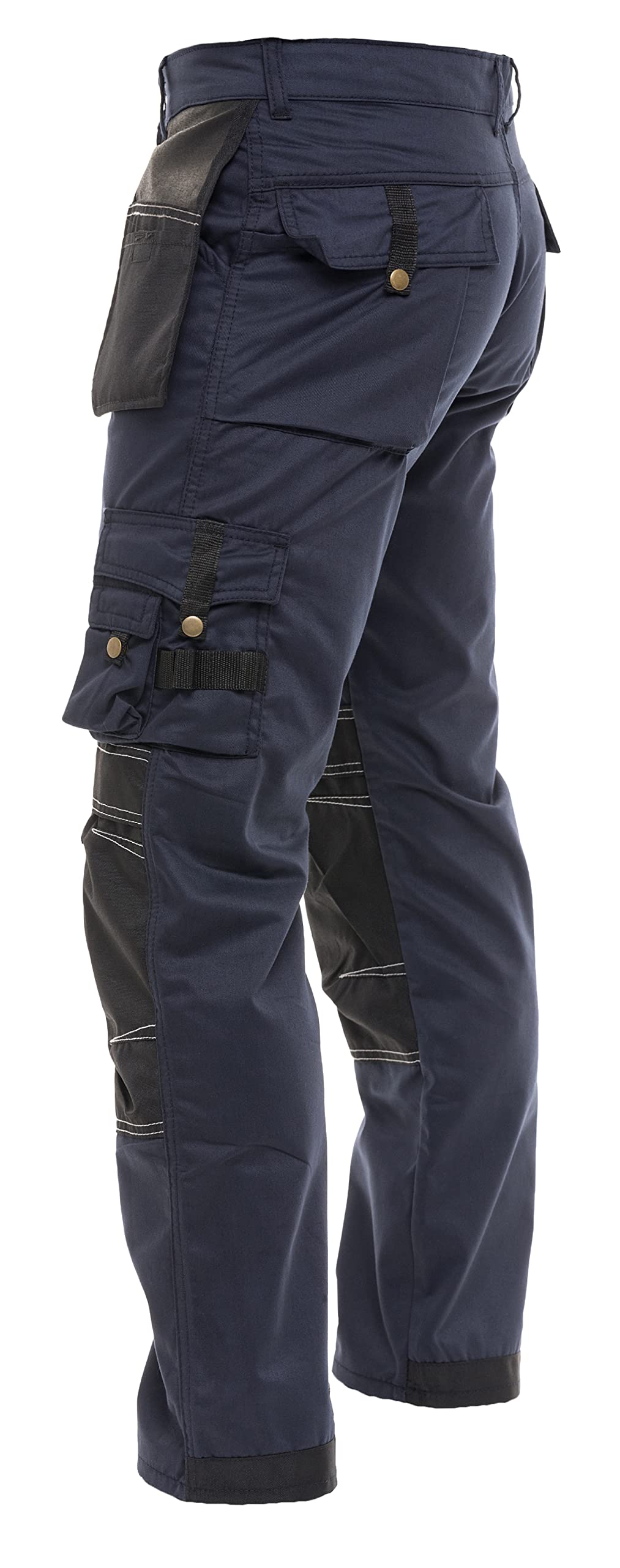 FASHIO FF Men's Cordura Tactical Work Pants with Utility Tool Pockets - Heavy Duty Reinforced Carpenter Safety Trousers for Construction, Outdoor & DIY Projects