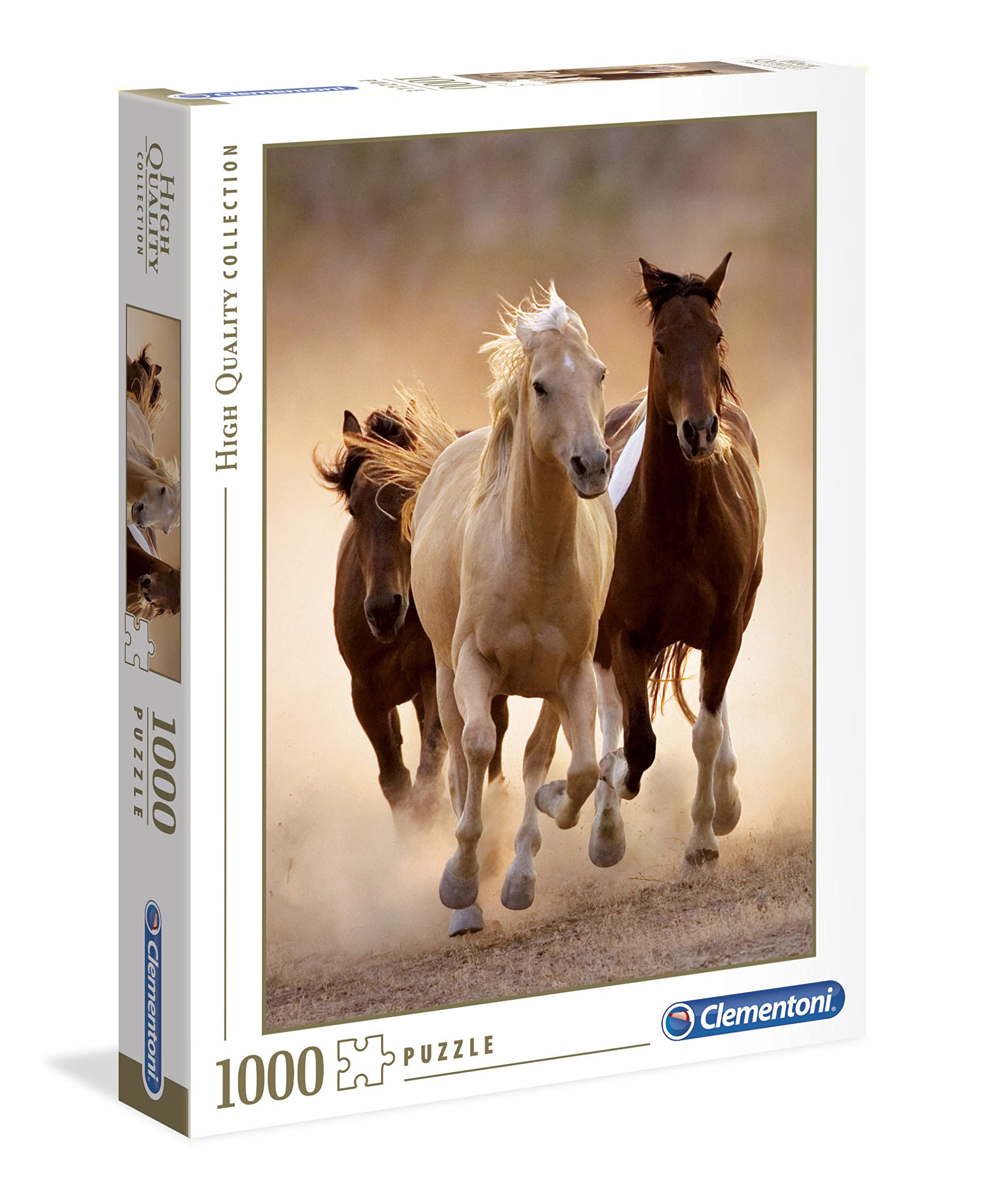 Clementoni 1000-Piece Jigsaw Puzzle - Running Horses Landscape, Adult Puzzle for Relaxation & Home Decor (39168) | Perfect for Family Game Night & Stress Relief