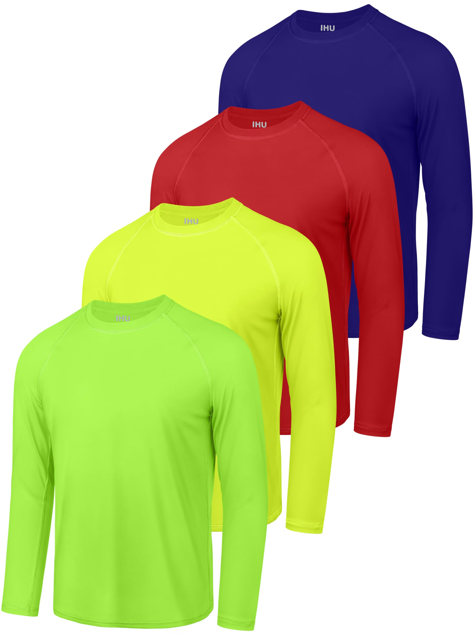 4 Pack Boys' Rash Guard Shirts - SPF 50+ UV Sun Protection, Quick Dry Long Sleeve Swim Shirts for Youth & Kids - Perfect for Beach, Pool & Water Sports