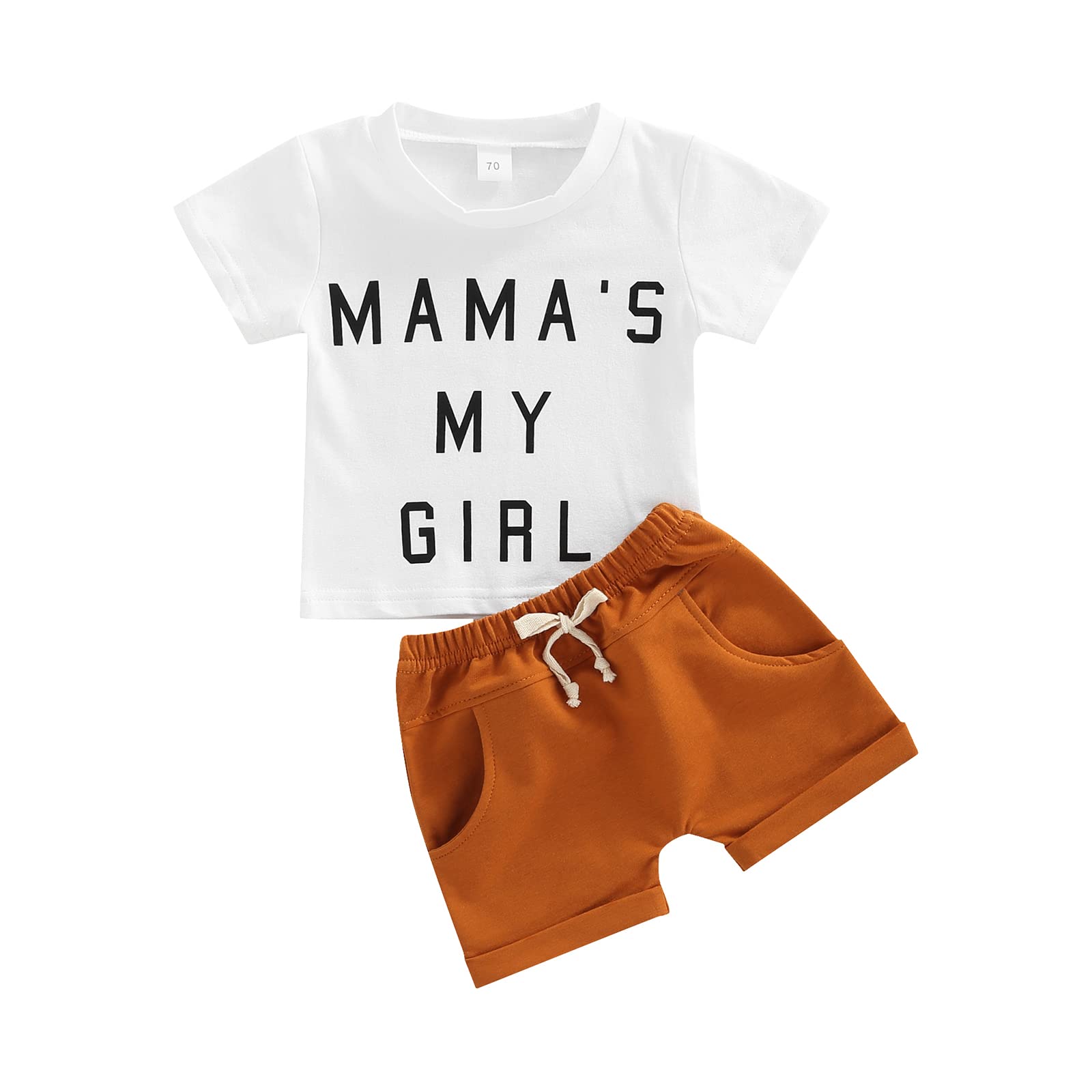 Newborn Baby Boy Clothes Set - 2Pcs Short Sleeve Letter Print T-Shirt & Elastic Waistband Shorts | Cute Summer Outfits for Boys | Perfect for Playdates, Beach Trips & Family Photos