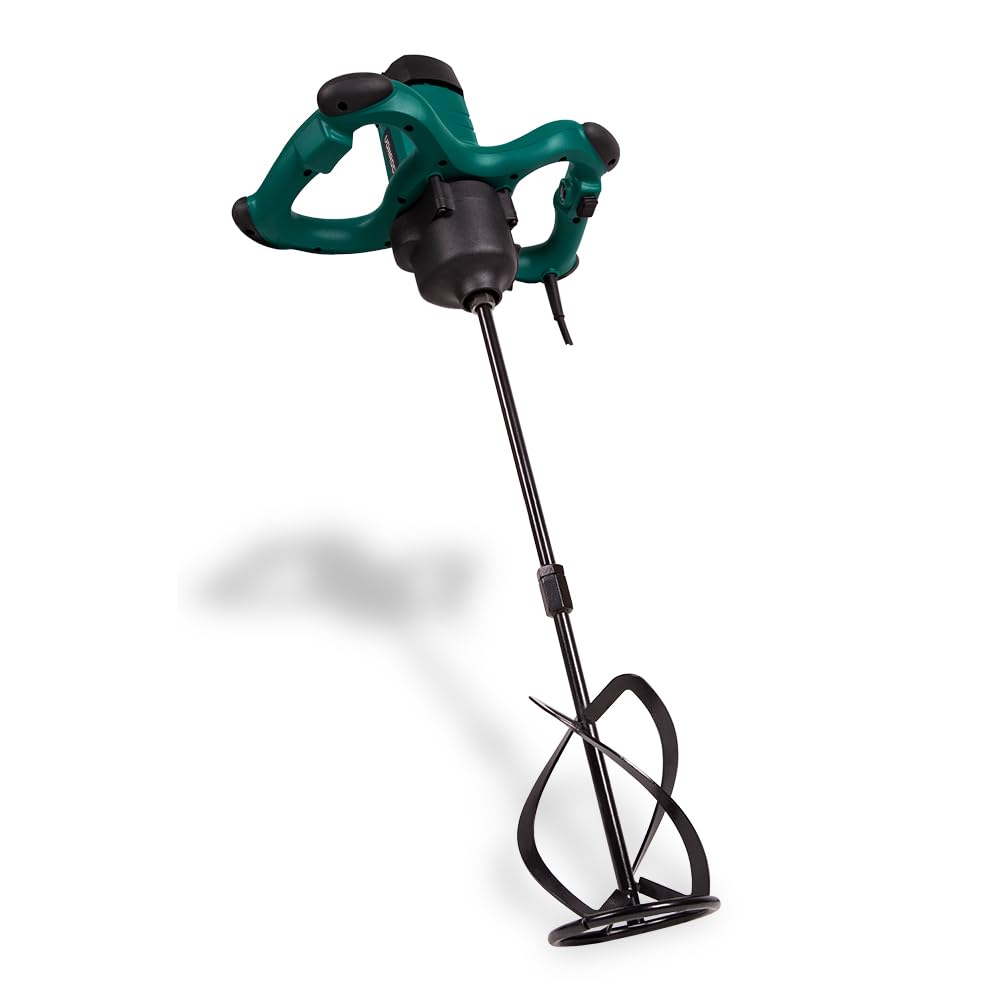 VONROC 1800W Paint & Cement Mixer - 2 Speed Settings, Soft Start, Constant Speed Electronics - 3m Rubber Cable, 140x600mm Mixer Included - Perfect for DIY Home Renovation & Construction Projects
