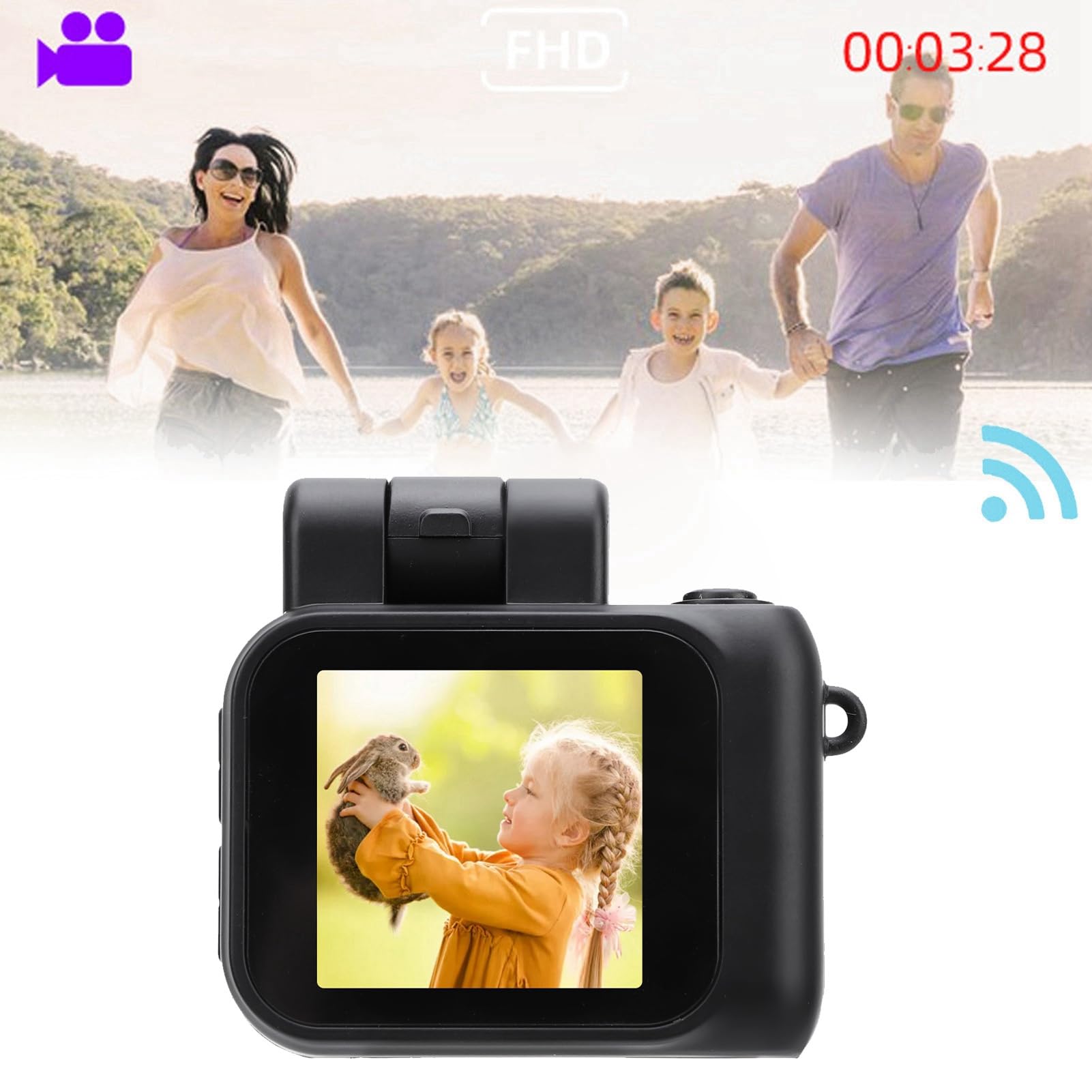 Portable 1080P HD Digital Video Camera - 2MP Rechargeable Camcorder with 160° Wide Angle Lens for Kids, Students & Vlogging | Perfect for School Projects, Travel Videos & YouTube Content Creation
