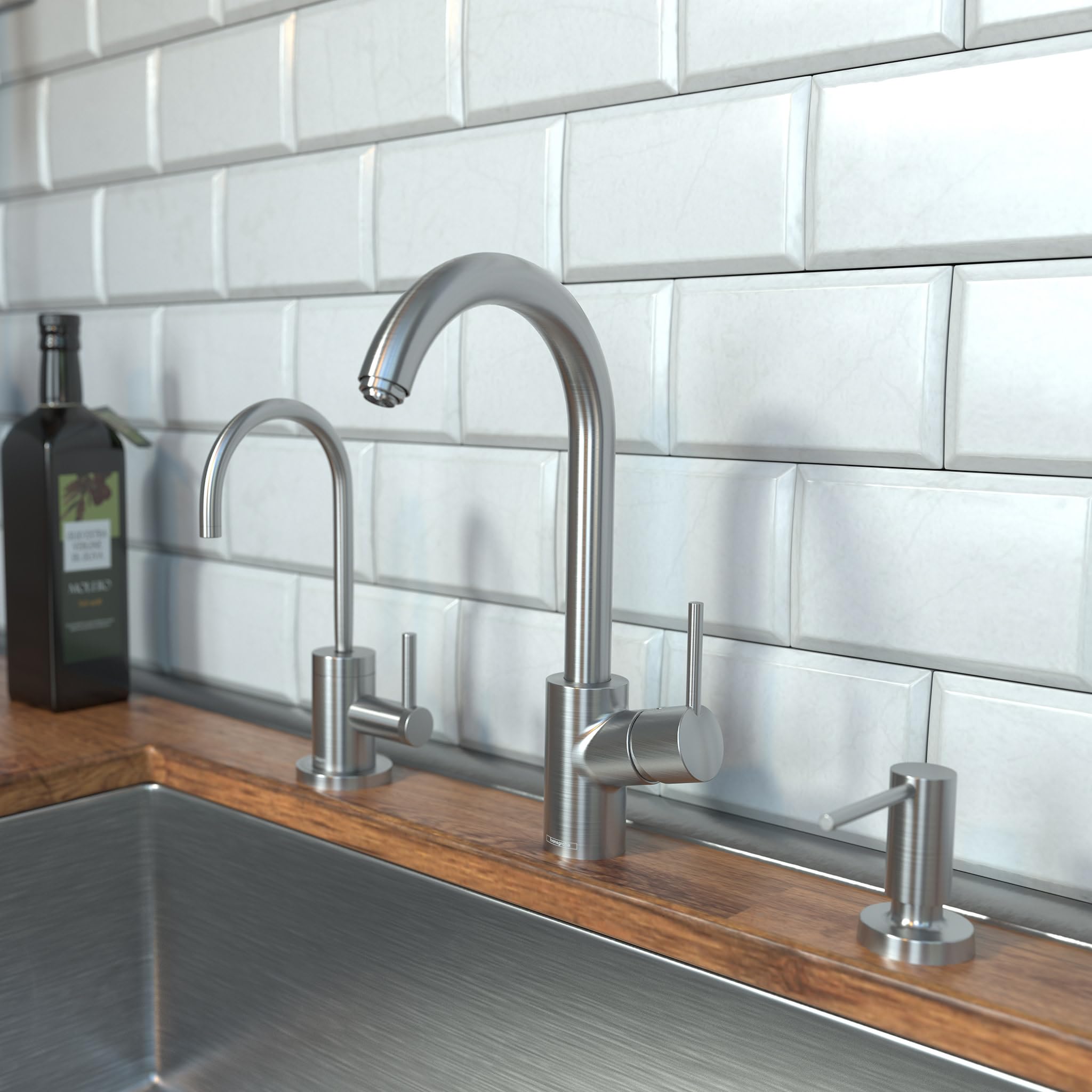 Hansgrohe Talis S Stainless Steel High Arc Pull-Down Kitchen Faucet with Swivel Spout - Modern Commercial Style Faucet for Kitchen Sink - Perfect for Home Renovation & Restaurant Use (Model 04870800)