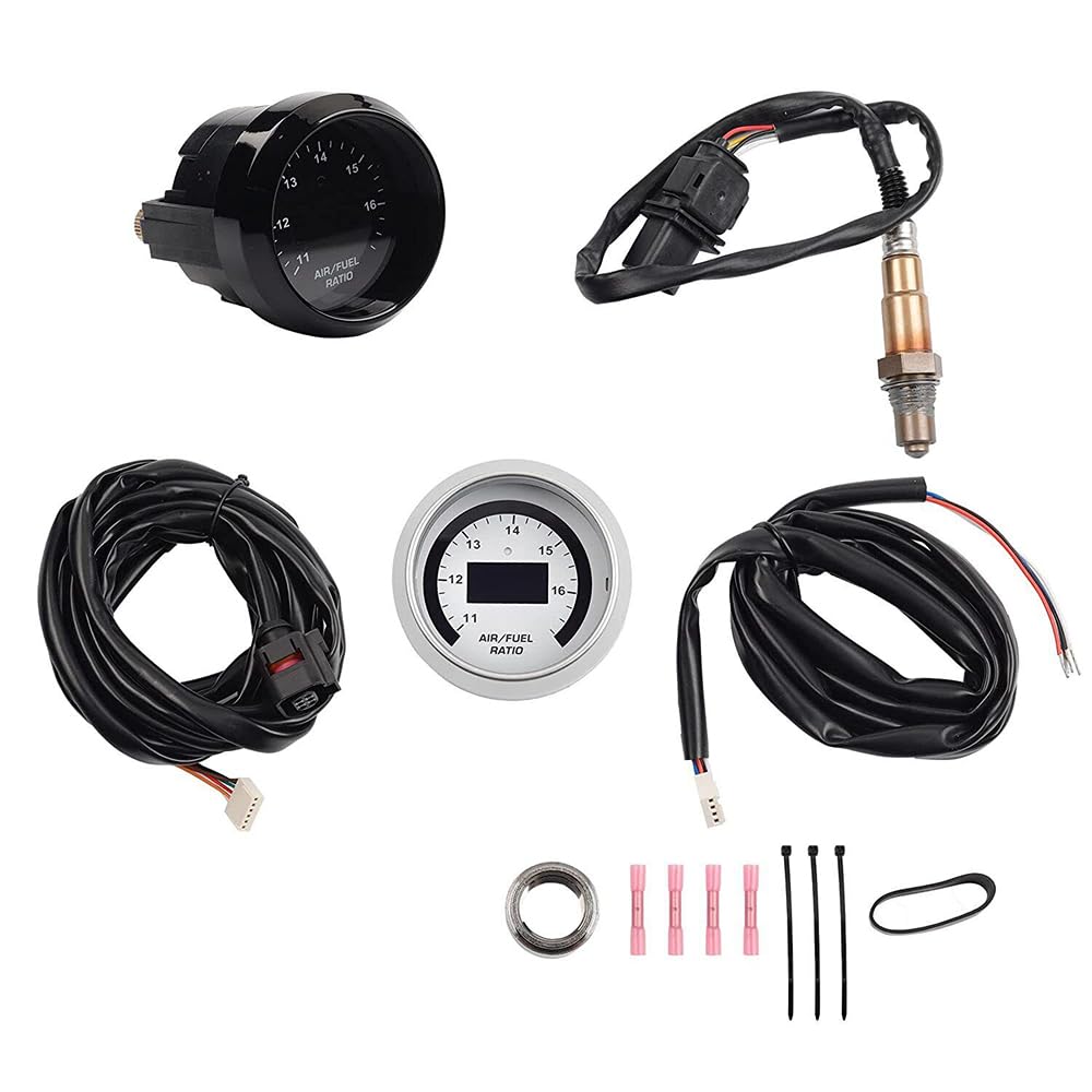52mm Wideband Air Fuel Ratio Gauge Controller Kit with 4.9 LSU Sensor - UEGO O2 Sensor & A/F Ratio Monitor for Performance Tuning, Racing & Engine Diagnostics - Perfect for Cars, Trucks & Motorcycles