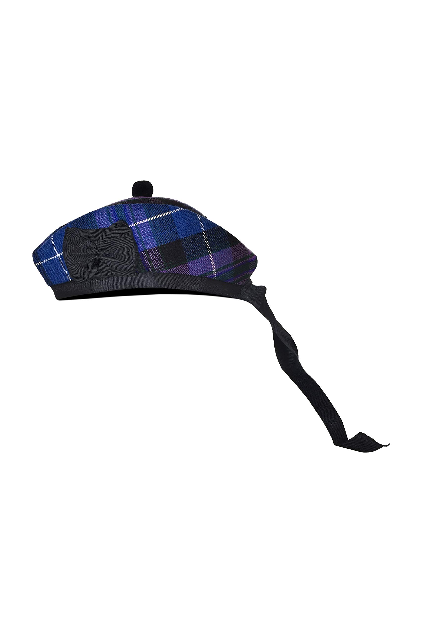 Scottish Glengarry Hat - Traditional Wool Blend Cap with Red Pom Pom & Side Bow for Men | Perfect for Highland Outfits, Weddings & Scottish Festivals