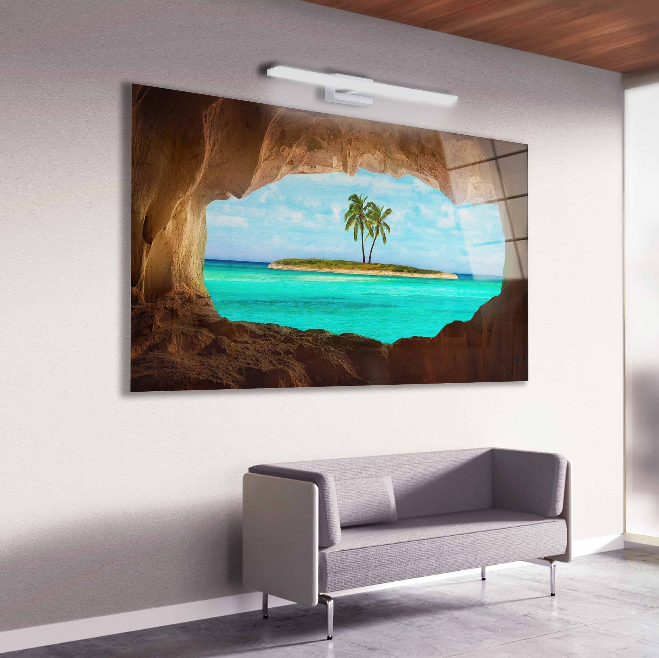 Stunning Sea View Glass Print Wall Art - Coastal Beach Decor for Living Room, Bedroom & Office - Perfect for Home & Office Decoration