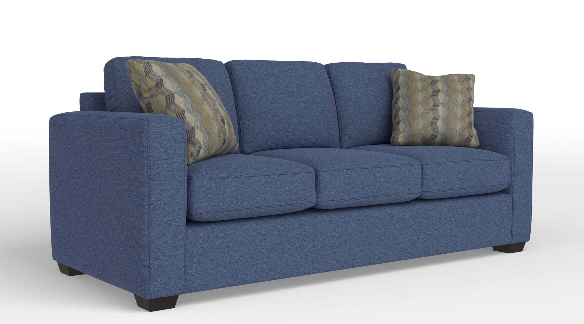 Caleb Queen Size Sofa Bed with Innerspring Mattress - Convertible Sleeper Sofa for Small Spaces, Cabana Blue Fabric - Perfect for Guest Rooms, Apartments & Dorm Rooms