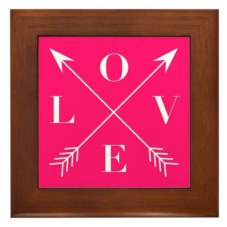 Love Arrows Framed Tile - Decorative Wall Hanging for Home & Office Decor | Perfect for Living Room, Bedroom, Kitchen, or Gift Giving