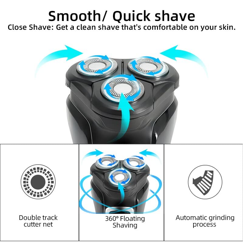 Electric Head Shaver for Bald Men - Rechargeable Wet/Dry Waterproof Shaving Machine - Full Body Grooming & Beard Trimmer - Perfect for Travel, Gym & Daily Shaving Routine