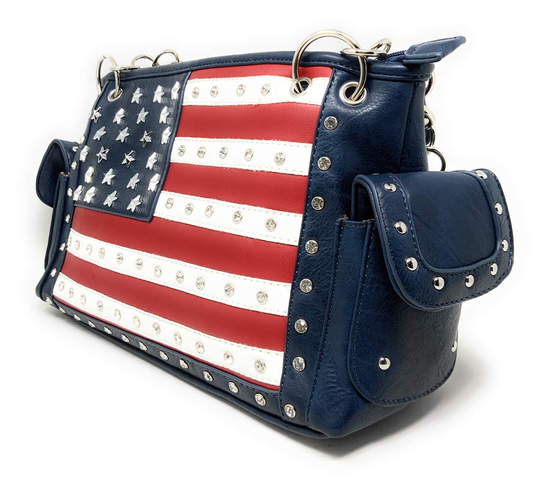 American Flag Rhinestone Handbag - Stylish Purse Wallet in Multiple Colors for Women | Perfect for 4th of July, Patriotic Events & Everyday Use