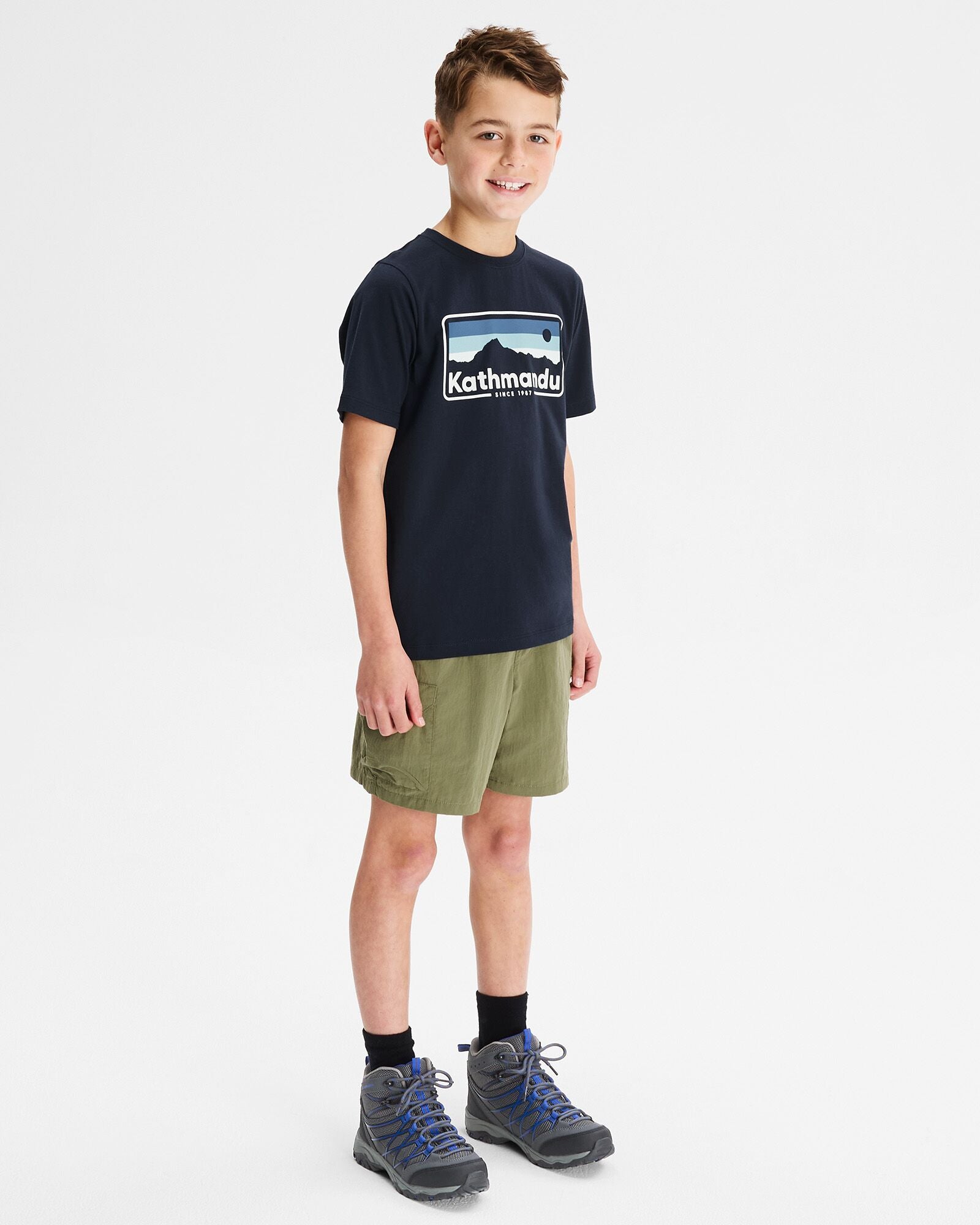 Vintage '70s Logo Boys' Organic Cotton T-Shirt - Pure Navy - Retro Graphic Tee for Casual Wear & Everyday Outfits