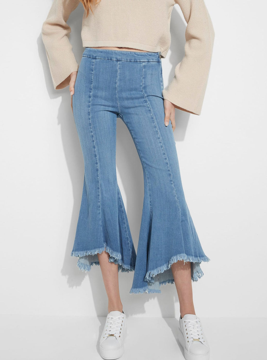 Sophia Wash High Rise Flare Denim Jeans for Women - Vintage Retro Stretch Bootcut Pants for Casual Wear & Night Out