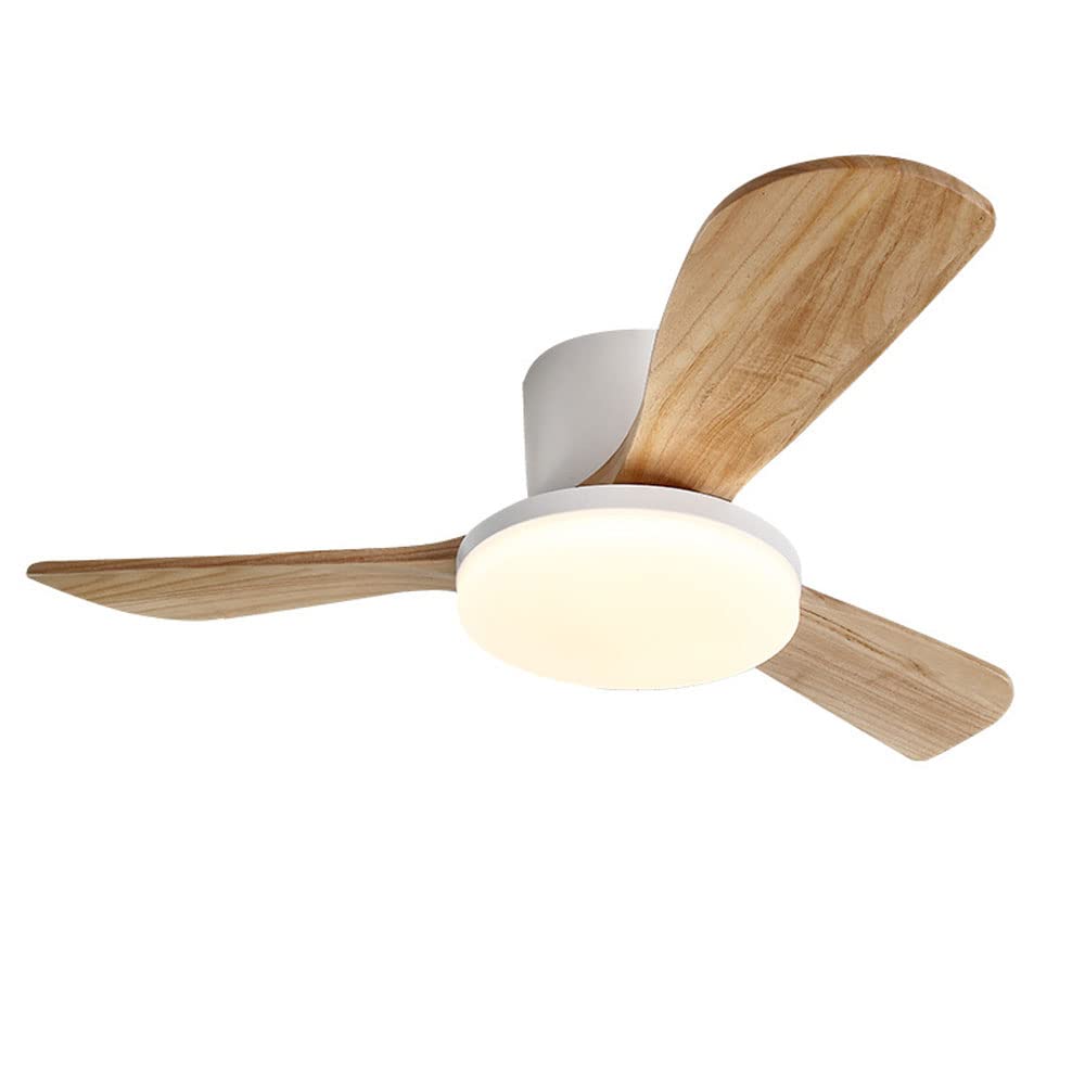 ACLBLK 132CM Nordic Style Three Blade Ceiling Fan with Remote Control - LED Light & Strong Wind - Acrylic/Iron Chandelier for Living Room, Bedroom, Dining Room & Office - Perfect for Home Cooling & Modern Decor