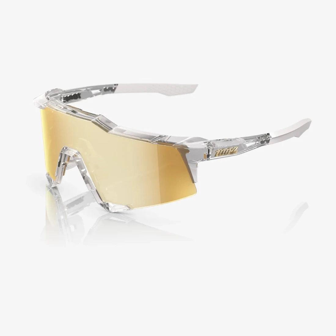 Speedcraft LE Money Mike 24 Sunglasses - Polished Crystal Clear Frame with Signature Gold HiPER Lens - UV Protection for Outdoor Sports & Fashion