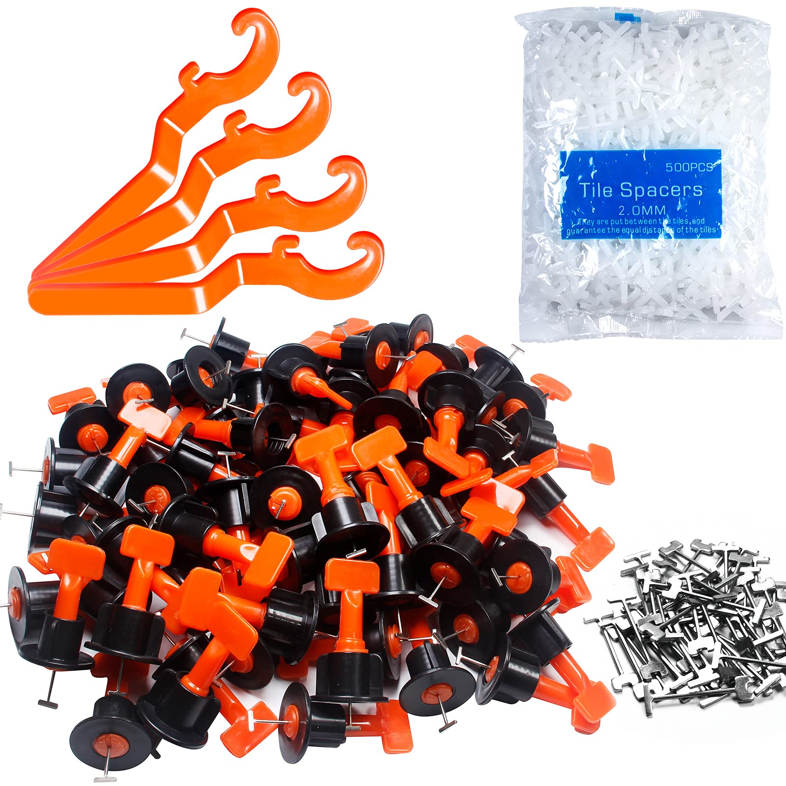 Premium 150pcs Tile Leveling System Kit with Reusable Spacers, 1000pcs 1/12