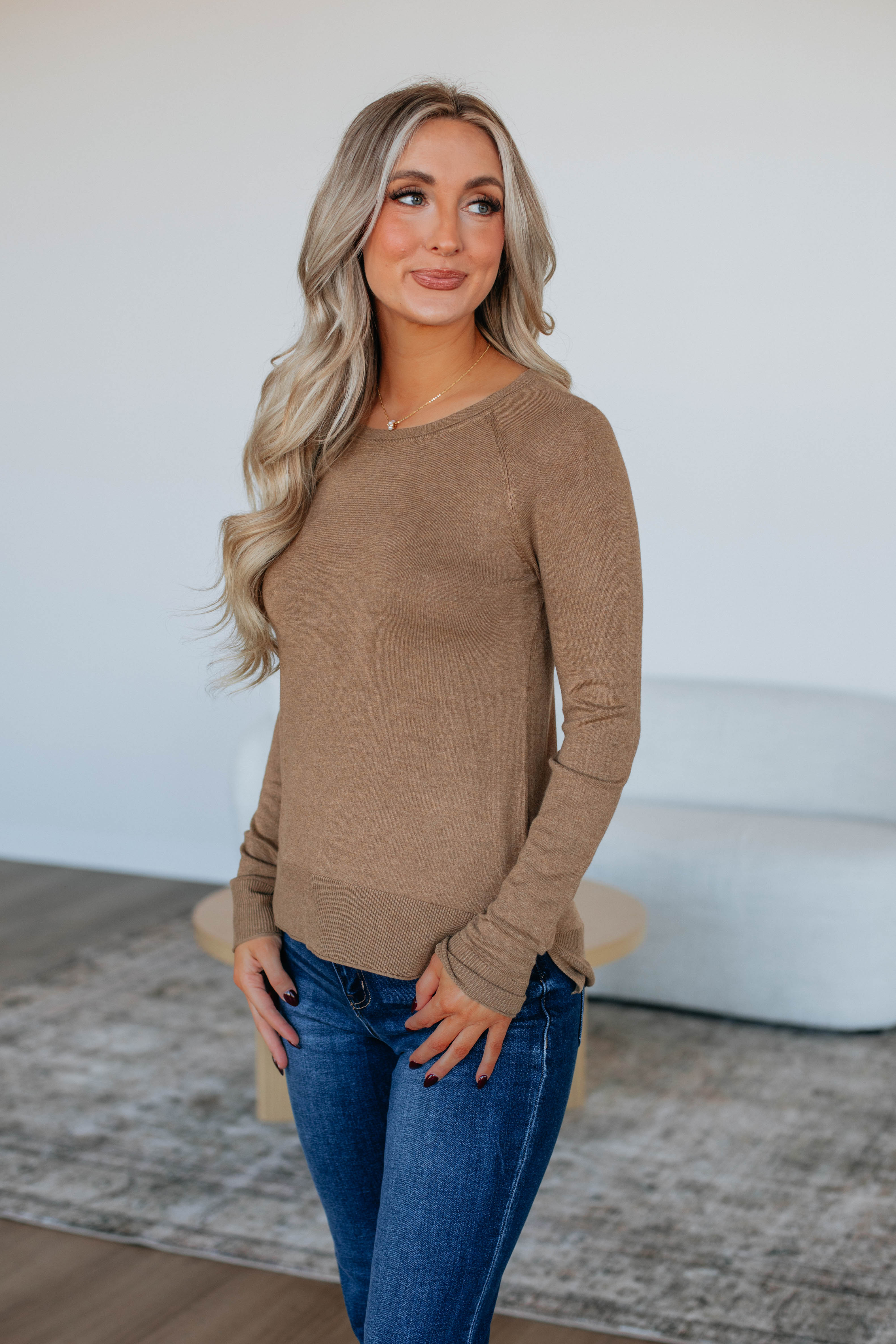 Anneke Women's Long Sleeve T-Shirt - Soft Barley Color Casual Blouse for Everyday Wear | Perfect for Work, Date Night & Fall Layering