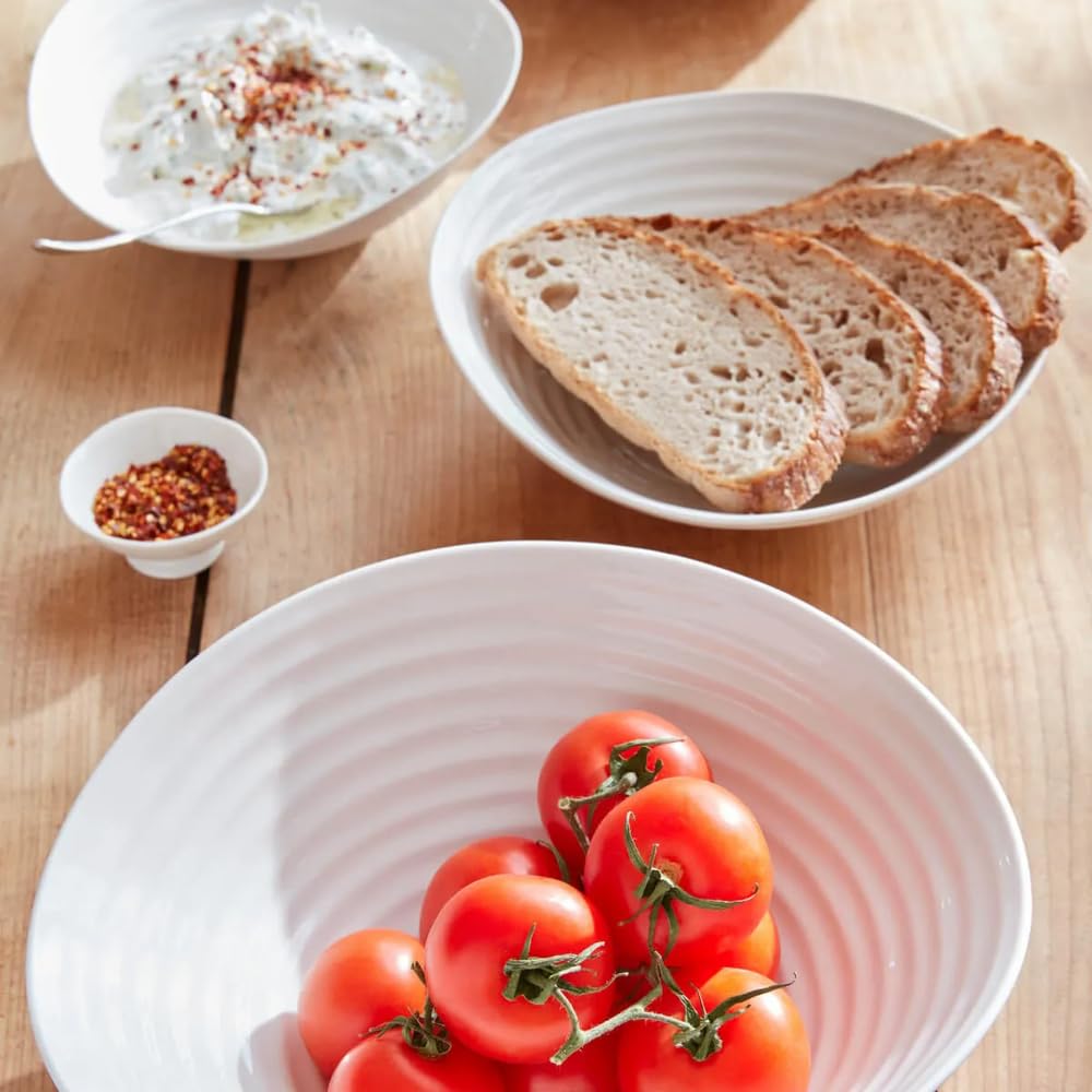 Sophie Conran 3-Piece White Salad Bowl Set - 11 x 33 x 11 cm Porcelain Serving Bowls for Entertaining, Kitchen & Dining Room Decor - Perfect for Salads, Pasta, Fruit & Party Appetizers