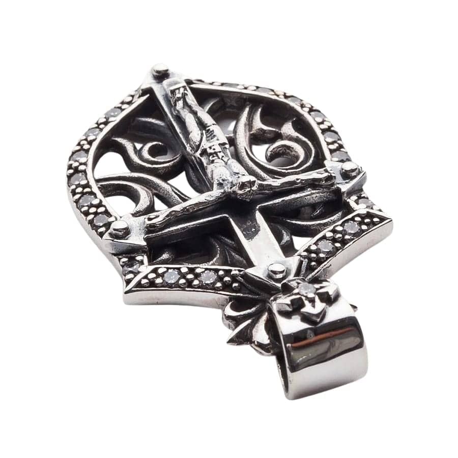 Men's Rocker Jesus Silver Cross Pendant Necklace - Religious Jewelry for Christian Faith & Gothic Style - Perfect for Church, Concerts & Everyday Wear
