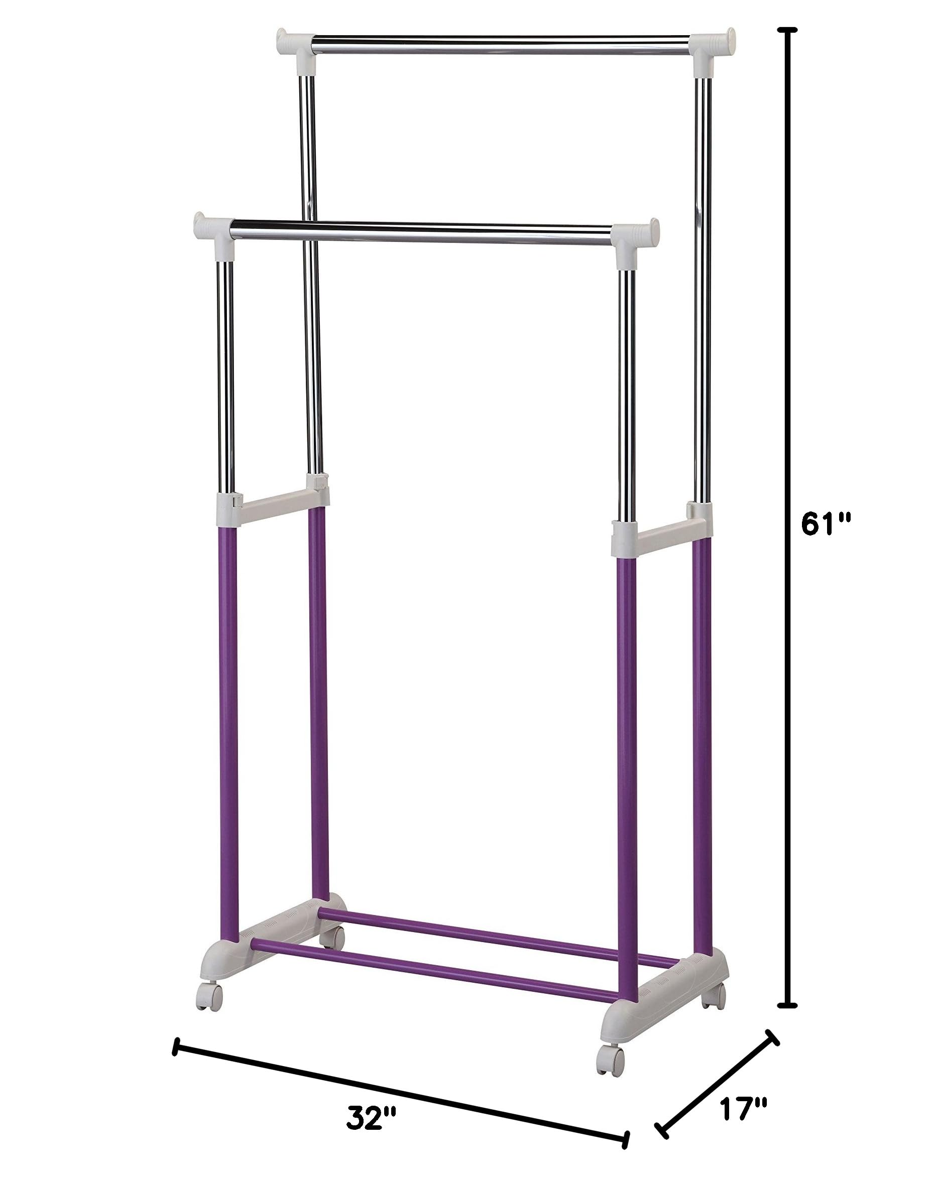 Acme Lera Heavy Duty Purple Metal Clothes Rack - Freestanding Garment Organizer for Bedroom, Closet & Laundry Room Storage