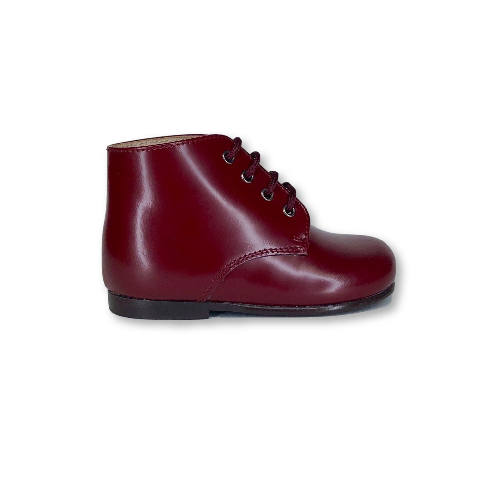 Beberlis Burgundy Leather Baby Booties - Soft & Comfortable First Walkers for Infants & Toddlers - Perfect for Special Occasions, Photo Shoots & Everyday Wear