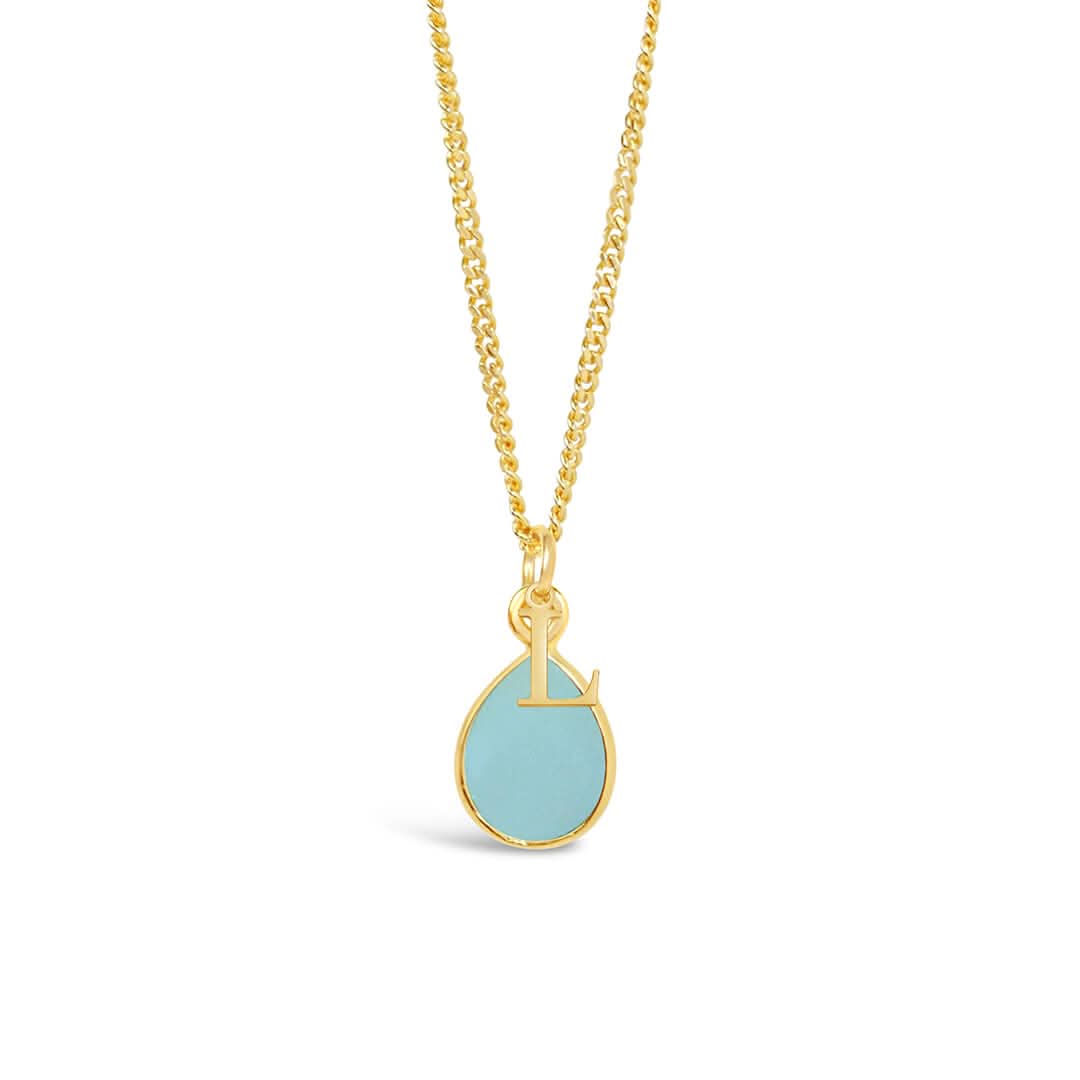 Aqua Chalcedony Necklace in Gold - March Birthstone Jewelry for Women | Perfect Gift for Birthday, Anniversary & Special Occasions