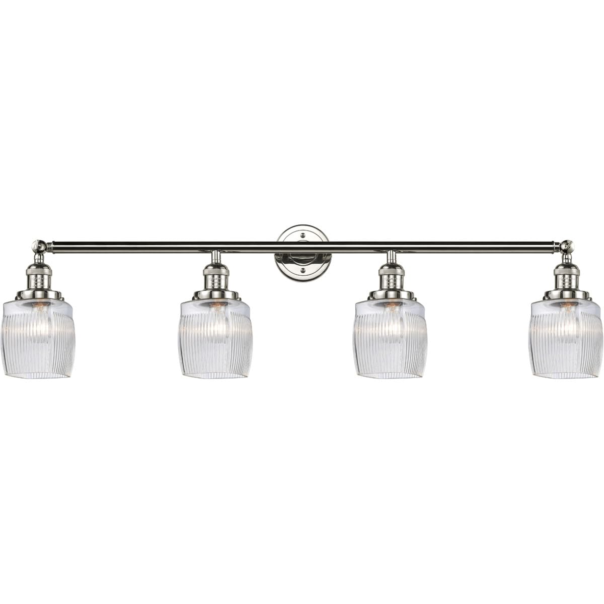 Franklin Restoration Collection 215-PN-G302 Modern 4-Light Bathroom Vanity Light in Silver - Perfect for Bathroom, Powder Room, and Spa Decor