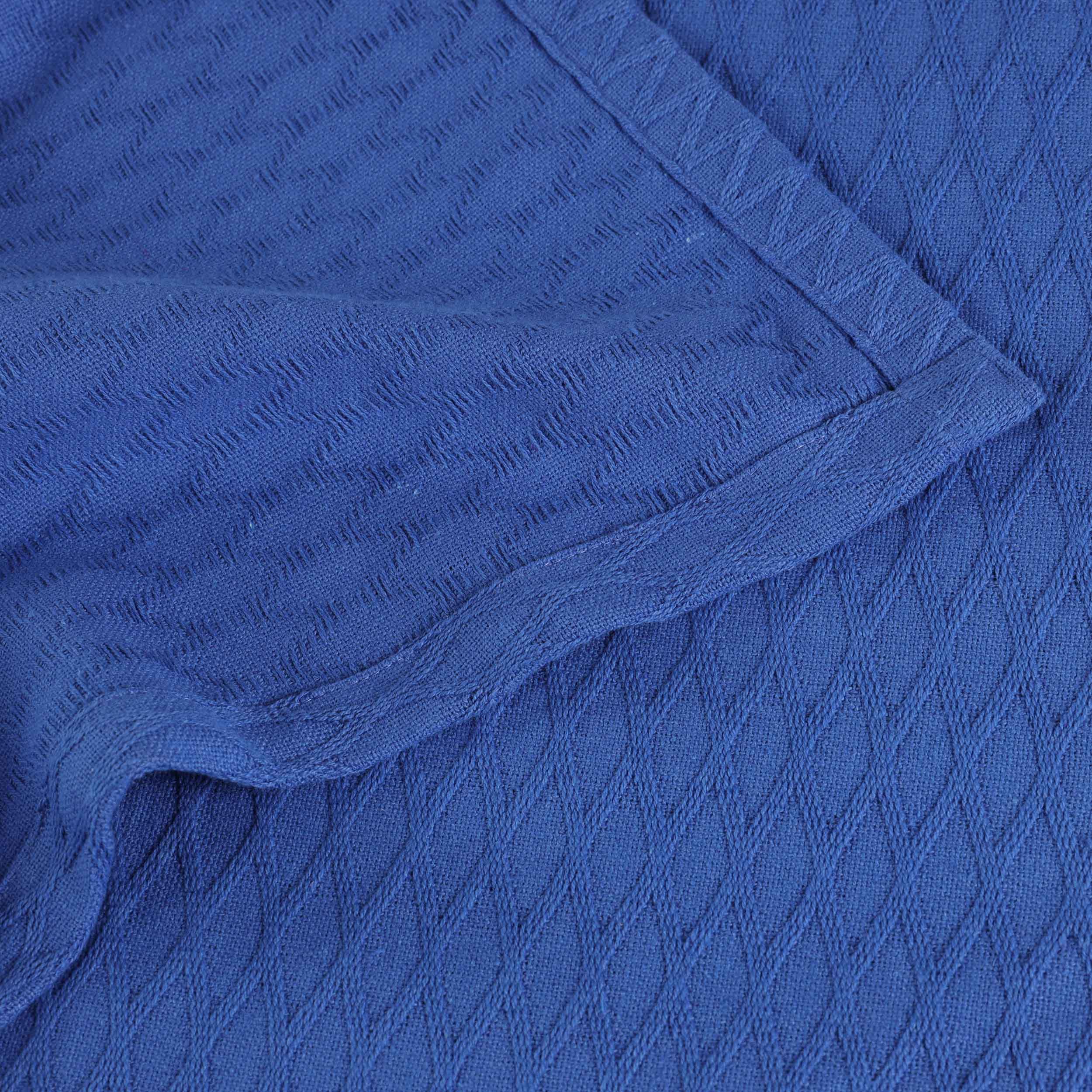 Premium Cotton All-Season Diamond Pattern Bed Blanket & Sofa Throw - Soft & Breathable for Year-Round Comfort | Perfect for Bedroom, Living Room, and Cozy Nights