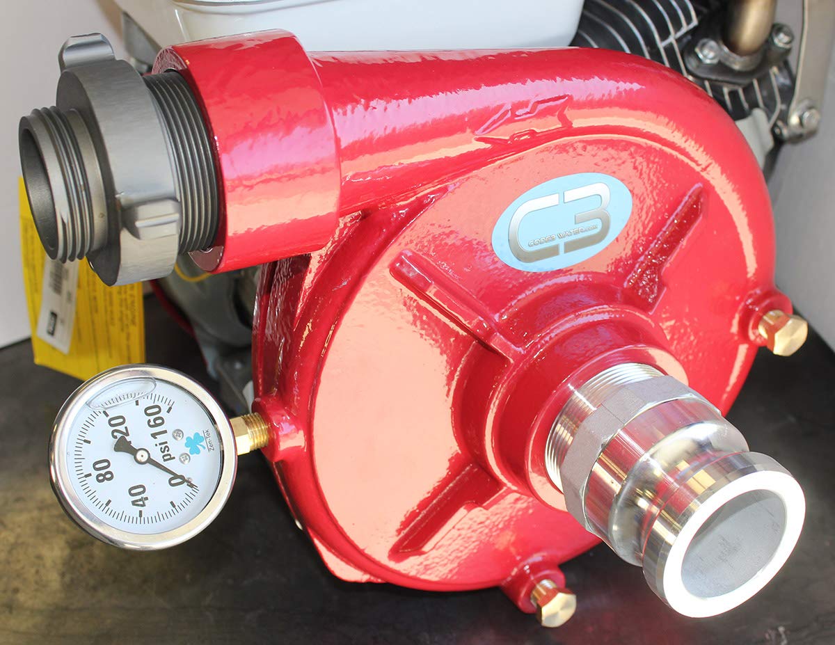 Code3 MP-200 Water Pump | High-Pressure Fire Fighting Pump for Wildfire Protection, Home Safety & Fire Carts | Ideal for Pools, Lakes & Ponds | Emergency & Firefighting Water Transfer Solution