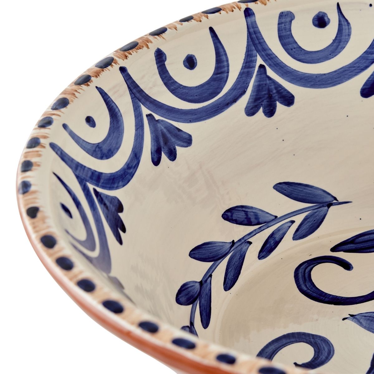 Blue Casa Nuno Hand-Painted Talavera Terracotta Bowl - Authentic Mexican Pottery for Home Decor, Kitchen Serving & Gift Giving