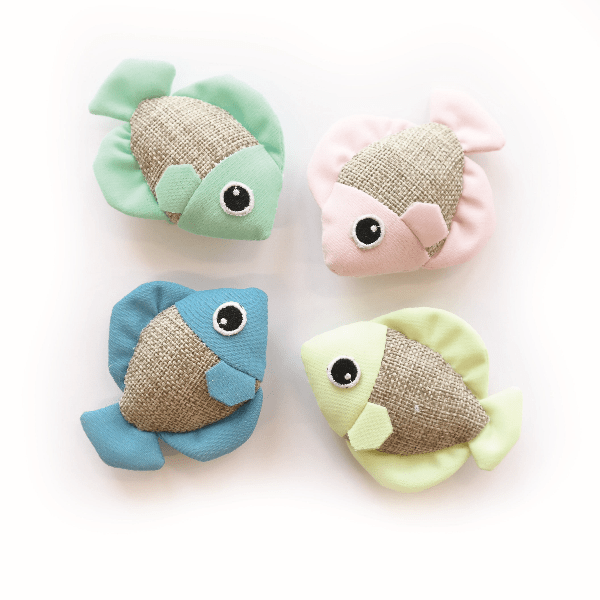 M PETS Play Fish Cat Toy - Interactive Kitten Teaser with Feathers & Catnip - Perfect for Indoor Play, Exercise & Bonding with Your Feline Friend