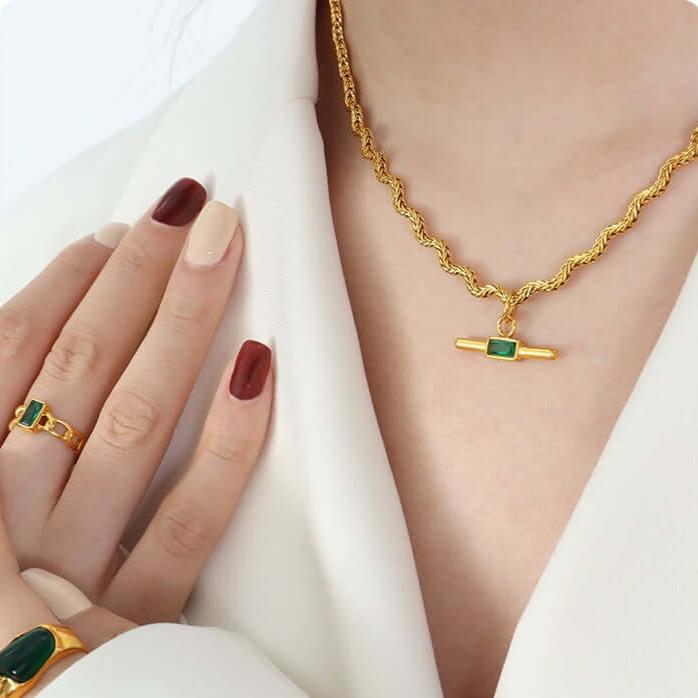 Handmade Irregular Glass Stone Pendant Necklace for Women | Boho Chic Jewelry Gift for Her | Perfect for Casual Wear, Parties & Special Occasions | P1442