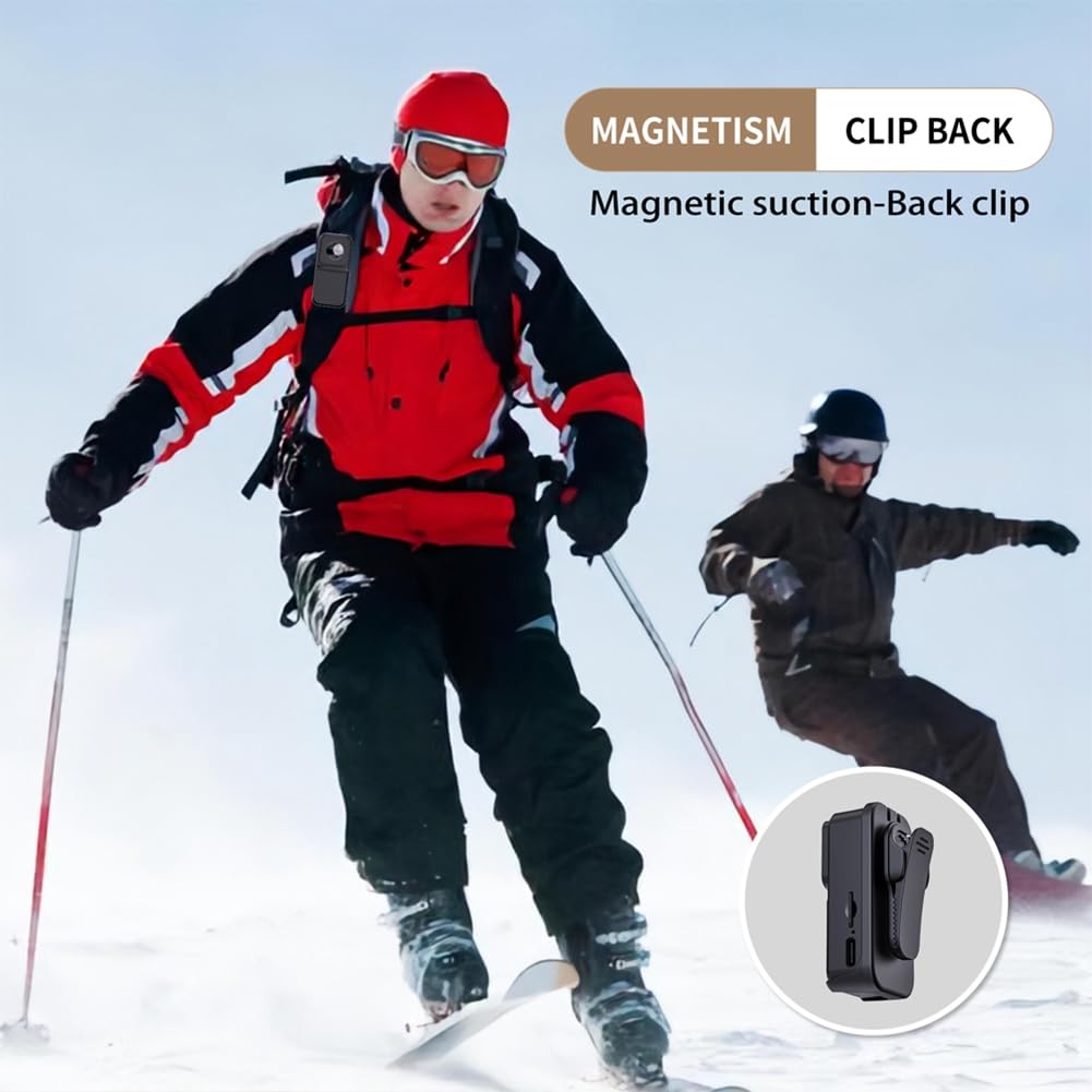 TYREE 1080P HD Mini Action Camera - Waterproof Magnetic Portable Sports DV Camcorder with DVR for Vlogging, Cycling, Skiing & Outdoor Adventures