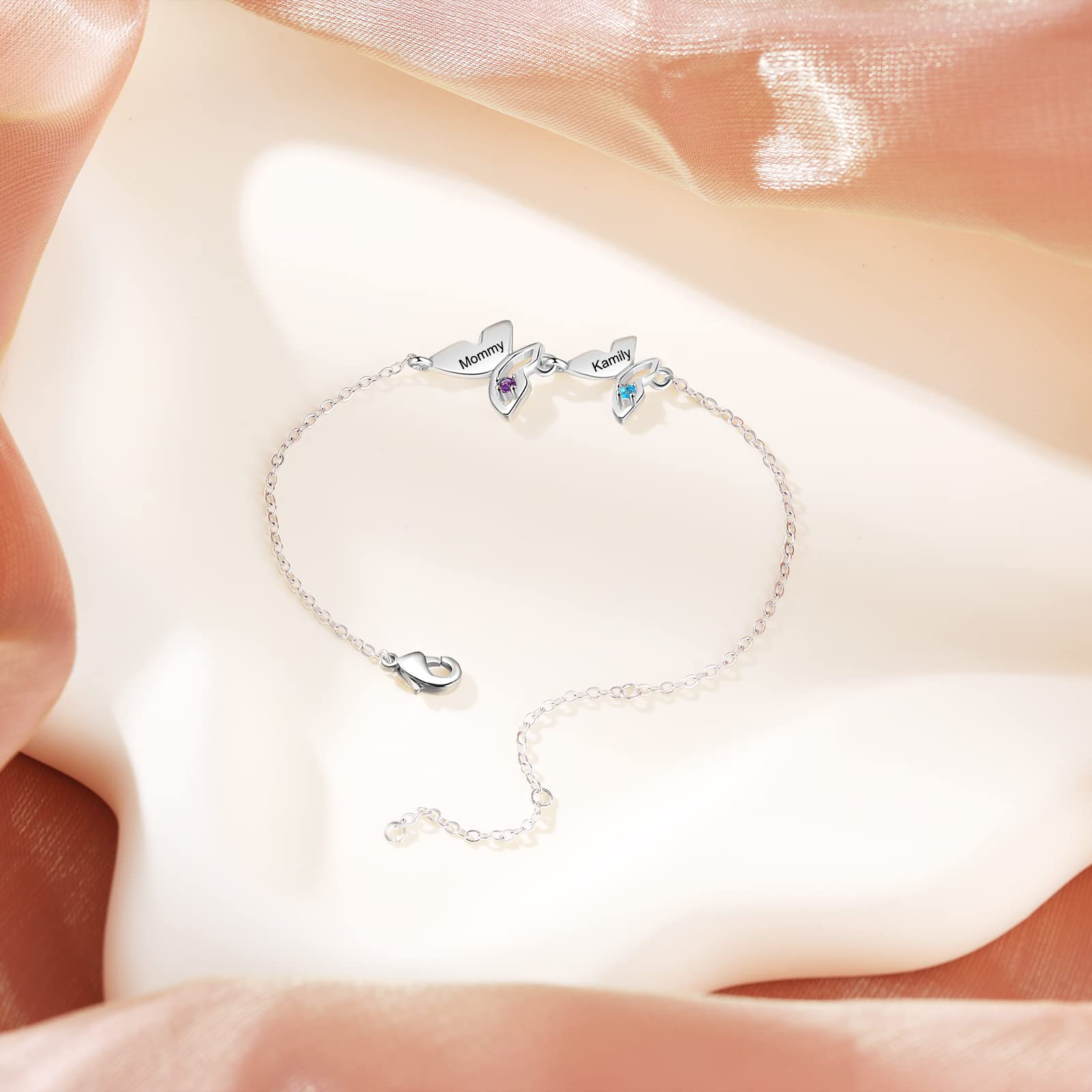 Personalized Birthstone Bracelets for Women - Custom Name Jewelry with Rose & Butterfly Designs - Thoughtful Gifts for Mom, Grandma, Wife & Girlfriend - Perfect for Birthdays, Anniversaries & Special Occasions