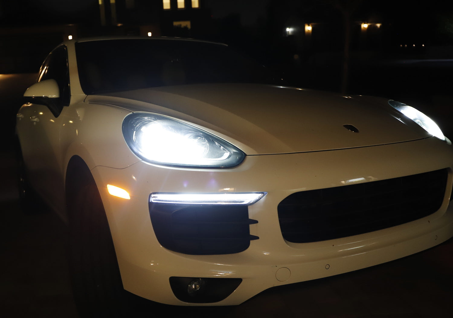 Amber LED Bumper Side Marker Lights for 2015-2018 Porsche Cayenne - Clear Lens, Easy Installation - Perfect for Night Driving & Enhanced Vehicle Visibility
