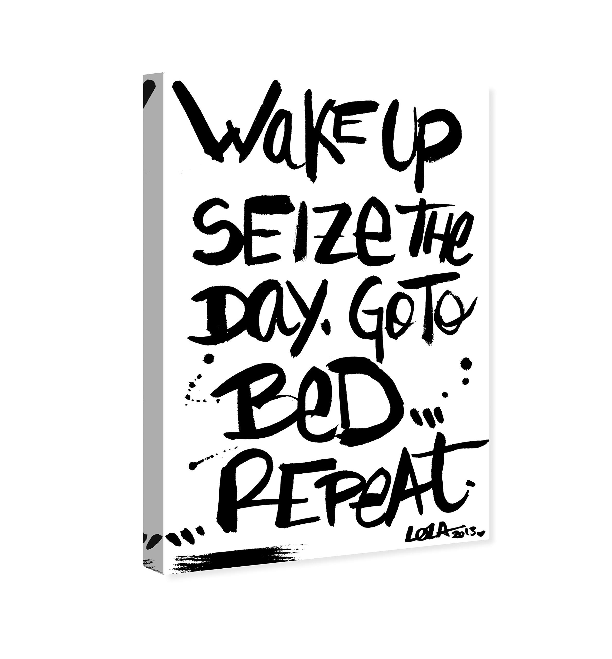 Seize The Day Minimalist Typography Wall Art Canvas Print - Inspirational Quote Home Decor for Living Room, Bedroom & Office