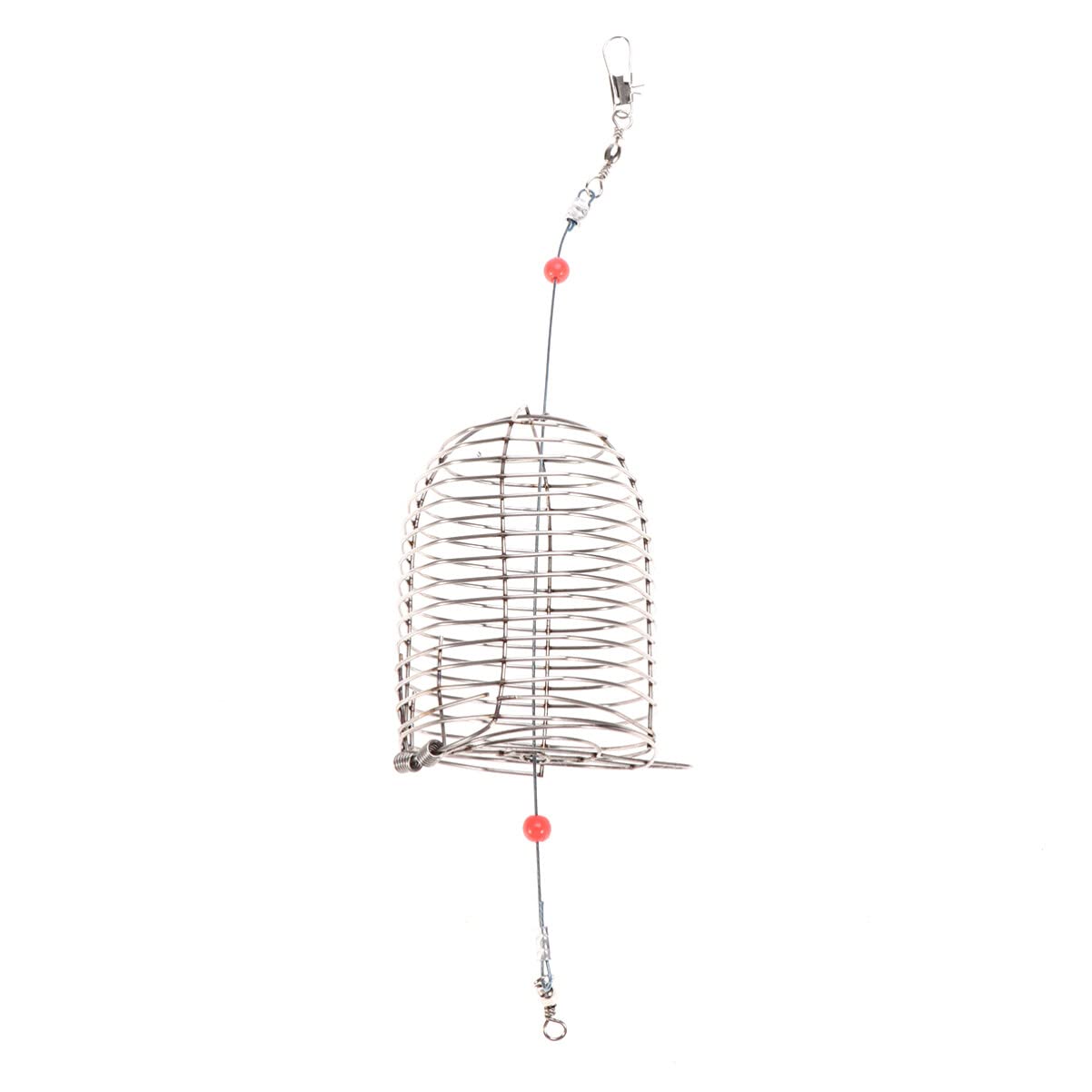 BESPORTBLE 6PCS Stainless Steel Fishing Bait Cages - Durable Lure Cage Bait Feeder Holder for Freshwater & Saltwater Fishing Tackle (Red) - Perfect for Bass, Trout, and Catfish Angling