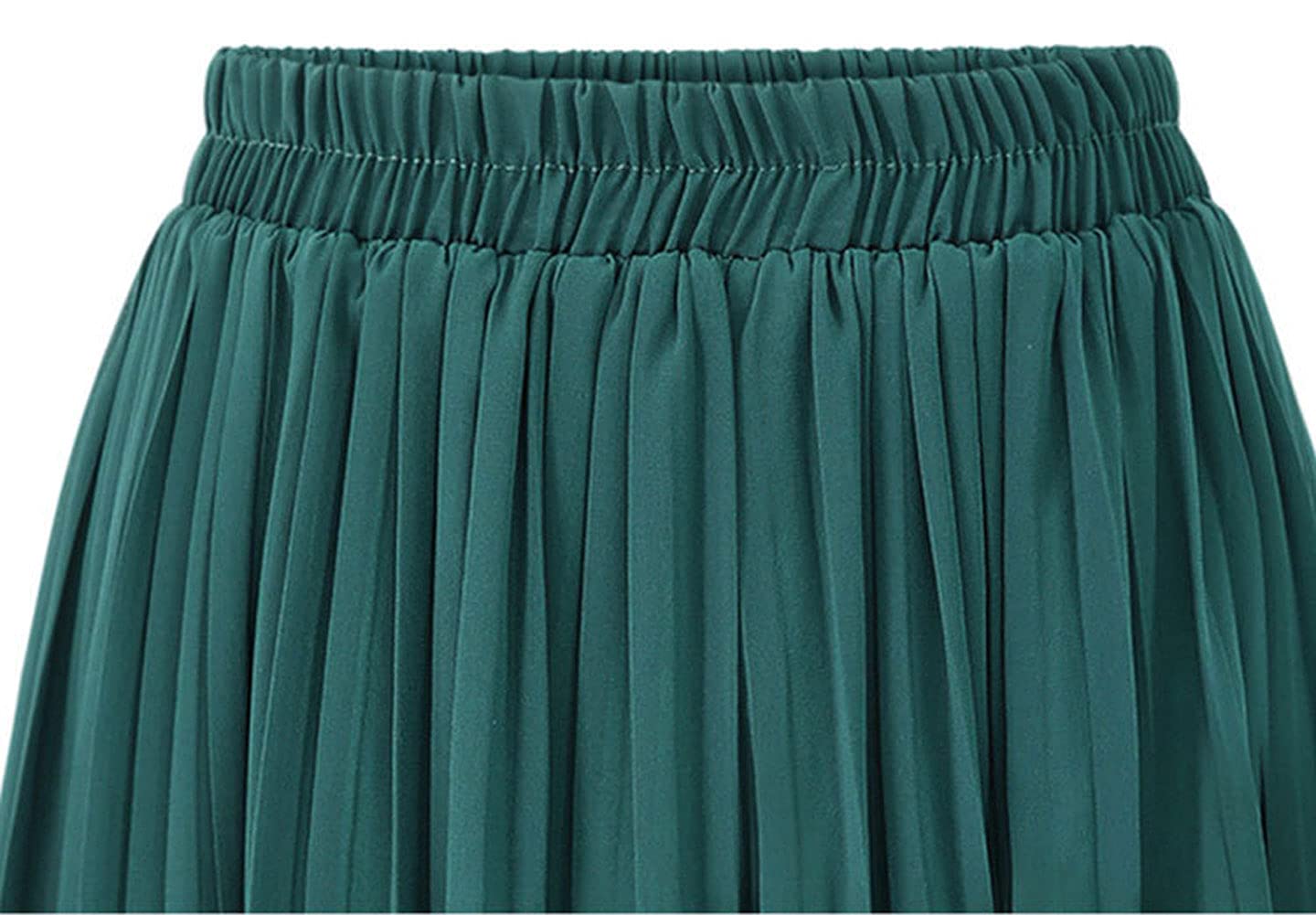 CHARTOU Women's Loose Chiffon Elastic Waist Pleated Cropped Wide Leg Palazzo Pants - Comfortable Summer Casual Trousers for Work, Travel & Beach Outfits