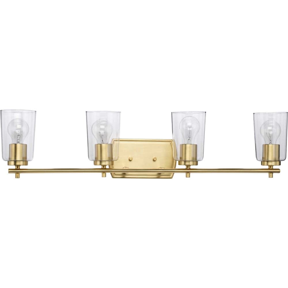 Progress Lighting Adley Collection 4-Light Brushed Nickel Traditional Wall Sconce - Perfect for Hallway, Bedroom, and Living Room Lighting Decor