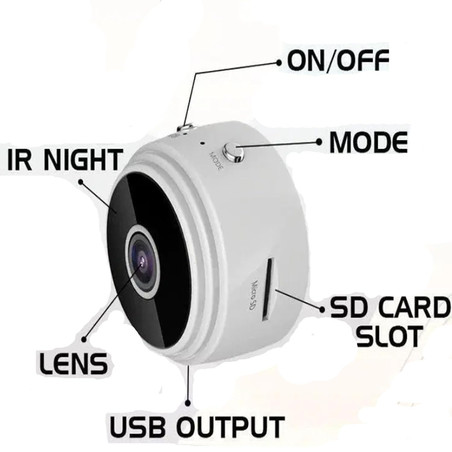Mini Spy Camera Wireless Hidden with Audio & Magnetic Focus - 2 Pack White - Perfect for Home Security, Office Surveillance, and Outdoor Monitoring