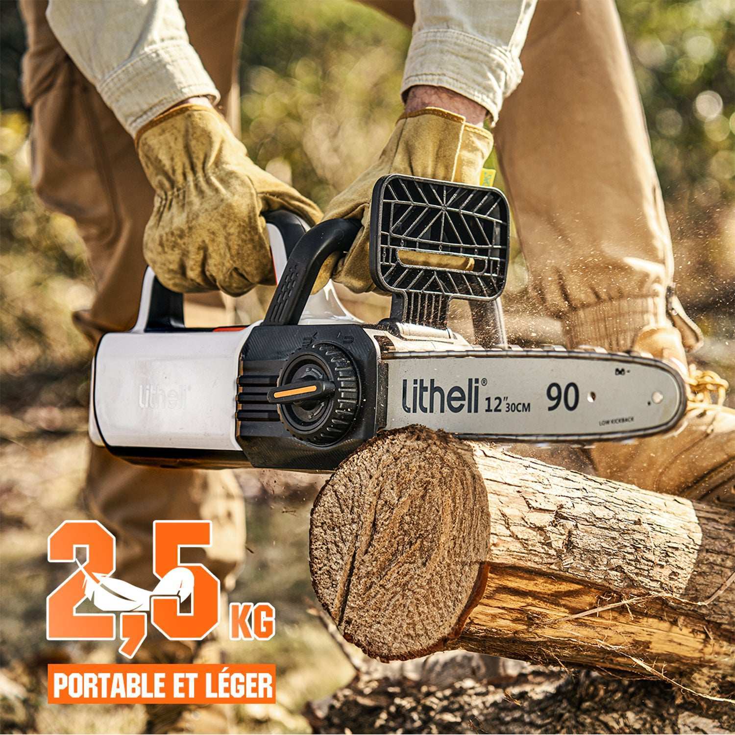 2 Pack 20V U20 Brushless Cordless Chainsaw with 2 x 2.0Ah Batteries - Perfect for Tree Trimming, Firewood Cutting & Yard Maintenance