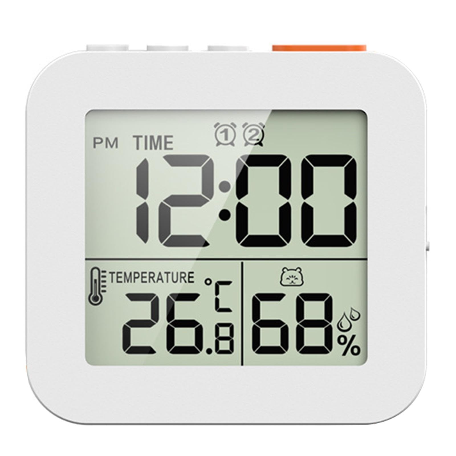 Waterproof Digital Timer Shower Clock with Alarm - Large Display Bathroom & Kitchen Wall Clock for Home, Gym, Office - White (Perfect for Shower, Cooking, Workout & Time Management)