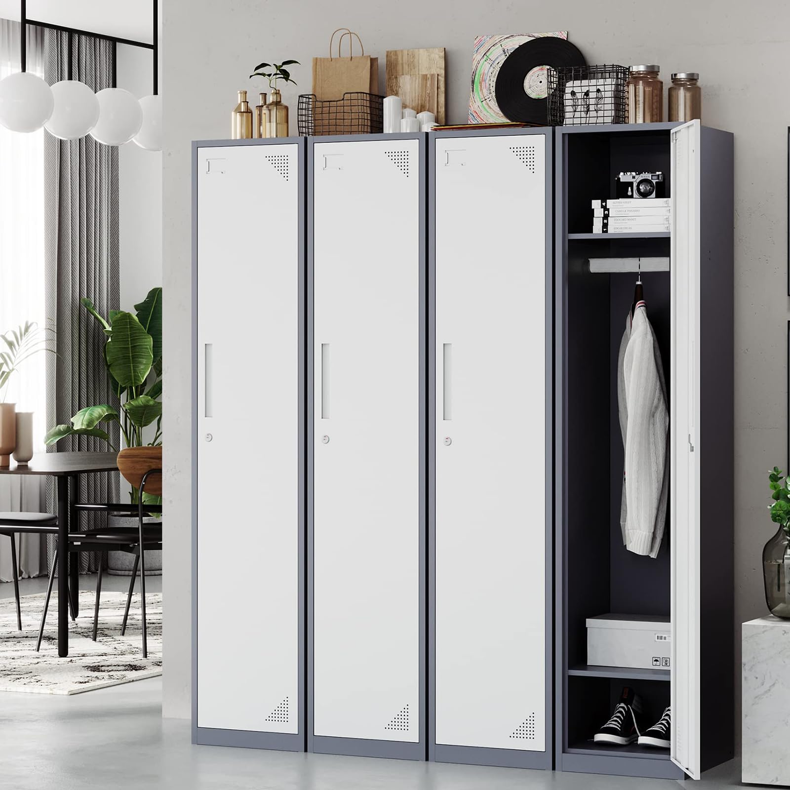 STANI Heavy Duty Metal Locker with Lock - Secure Employee Storage Cabinet for Home, Gym, School & Office - Tall Steel Locker for Clothes, Shoes & Equipment Storage | Perfect for Workplace, Sports Facilities & Educational Institutions
