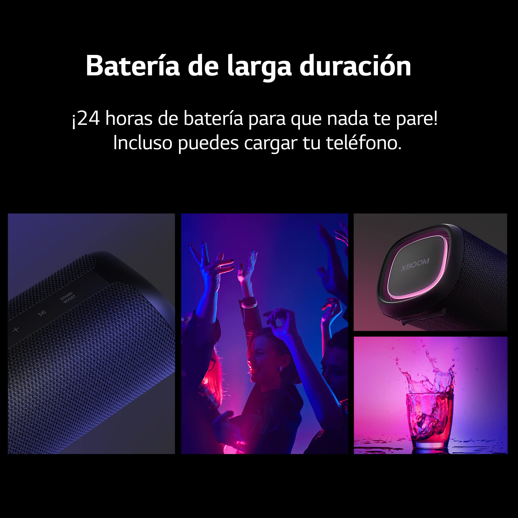 LG XBOOM Go XG7QBK Wireless Bluetooth Speaker - 40W Powerful Sound, IP67 Waterproof, 24H Playtime, RGB LED Lights | Portable Speaker for Outdoor, Beach, Pool Party & Home Use