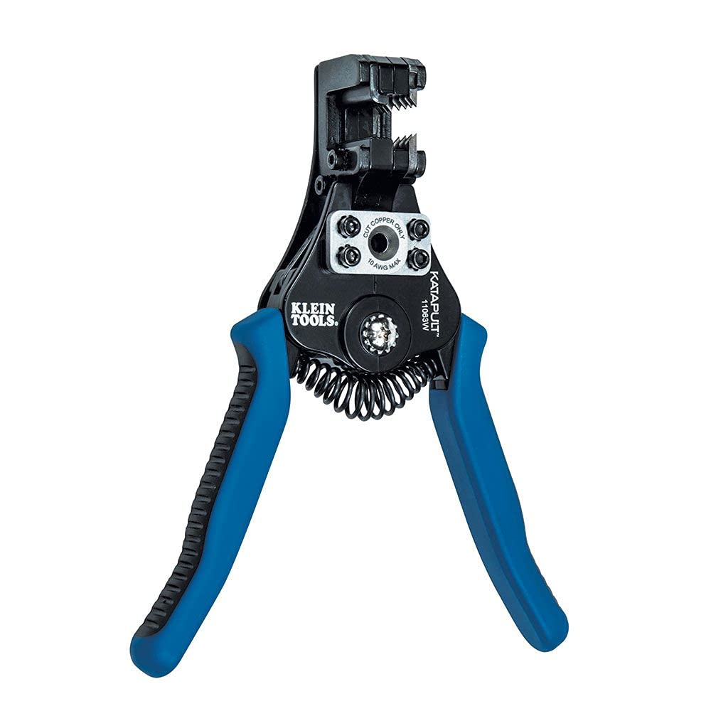 Klein Tools 11063W Heavy Duty Automatic Wire Stripper & Cutter for 8-20 AWG Solid & 10-22 AWG Stranded Wires - Professional Electrician Tool for Home Wiring, DIY Projects & Electrical Repairs