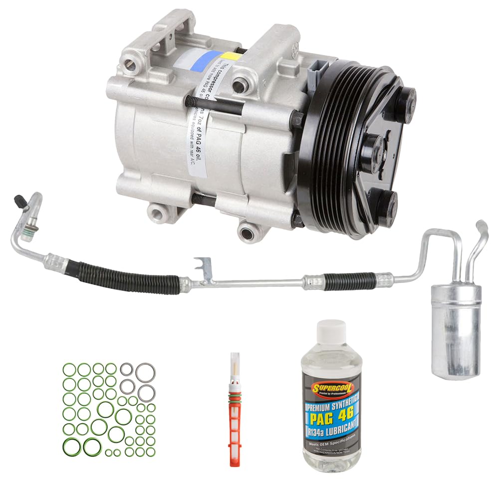 2000 Ford Taurus & Mercury Sable AC Compressor & A/C Repair Kit with Drier, Expansion Valve, PAG Oil & O-Rings - BuyAutoParts 60-81363RK - Perfect for DIY Car AC System Repair and Maintenance