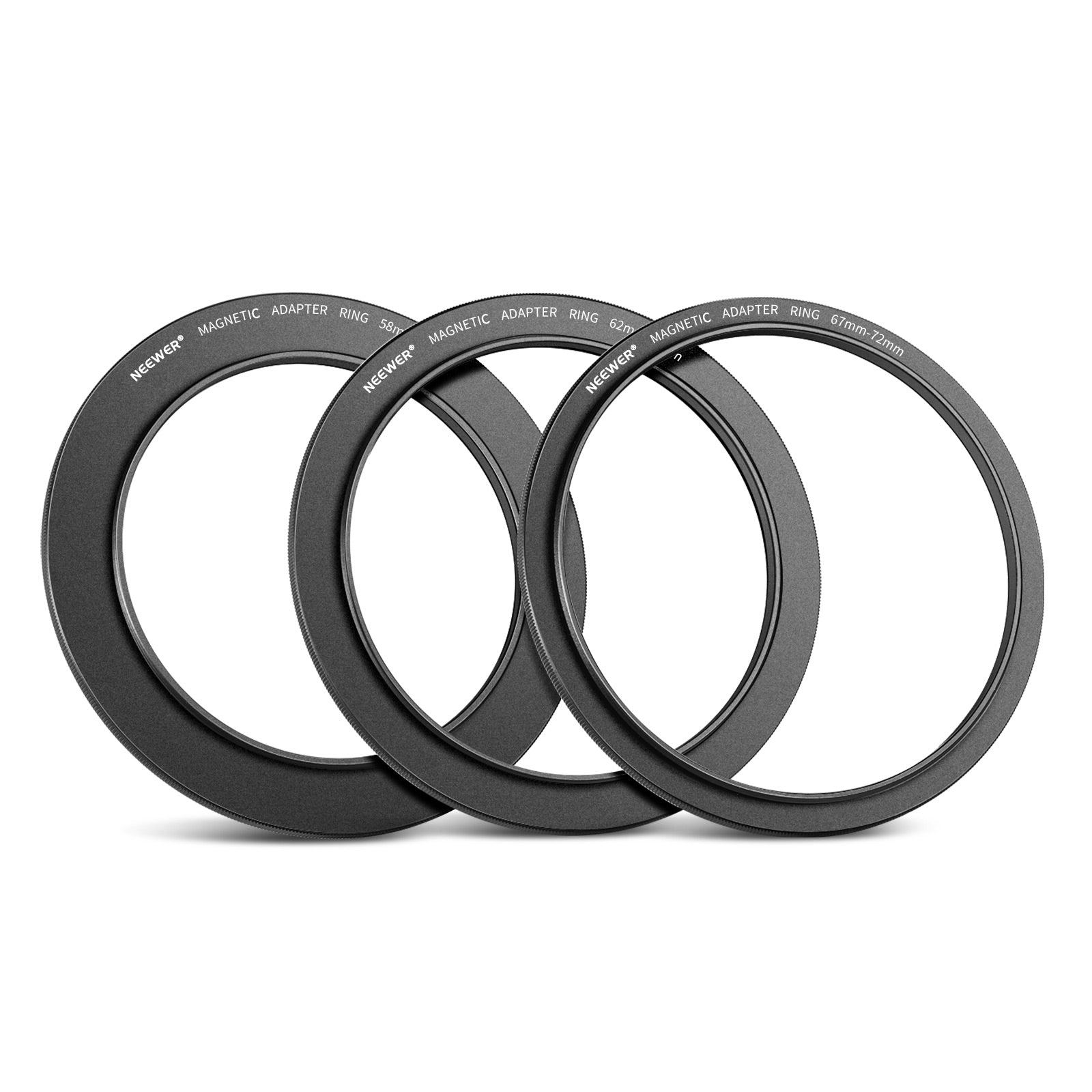 NEEWER Magnetic Step-Up Filter Ring Adapter Kit - Compatible with 52mm to 82mm Lens Filters - Perfect for DSLR, Mirrorless Cameras & Photography Accessories - Ideal for Outdoor, Portrait & Landscape Photography