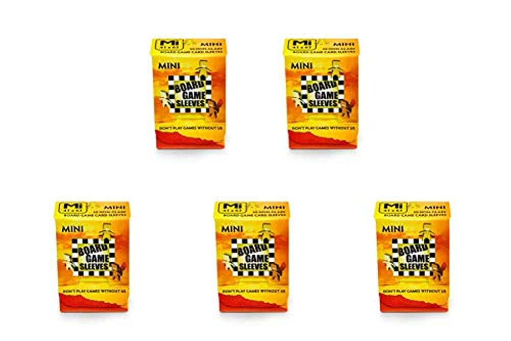 5 Packs Arcane Tinmen Non-Glare Board Game Card Sleeves - 50ct Mini Size Sleeves Value Bundle - Perfect for MTG, Pokemon & Collectible Card Games Protection