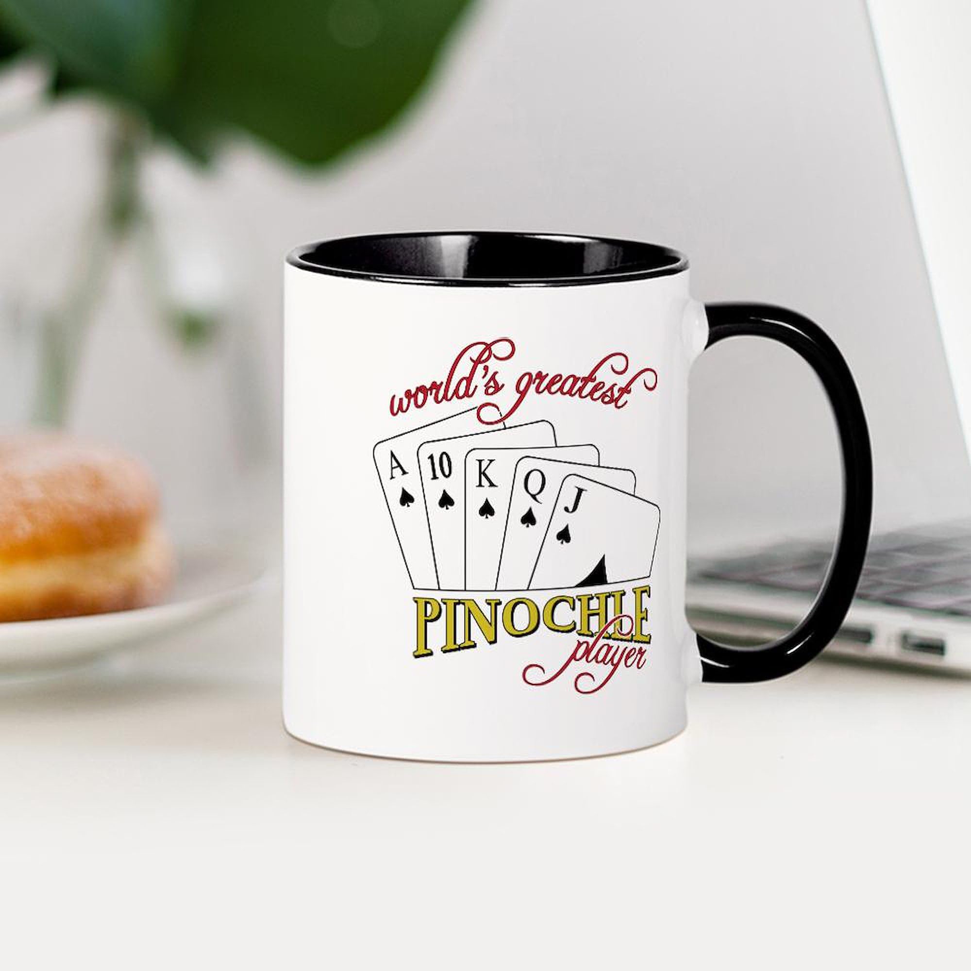 Pinochle Player Mug - 11 oz (325 ml) Ceramic Coffee Cup - Perfect for Card Game Lovers & Coffee Drinkers - Great Gift for Pinochle Players & Game Nights