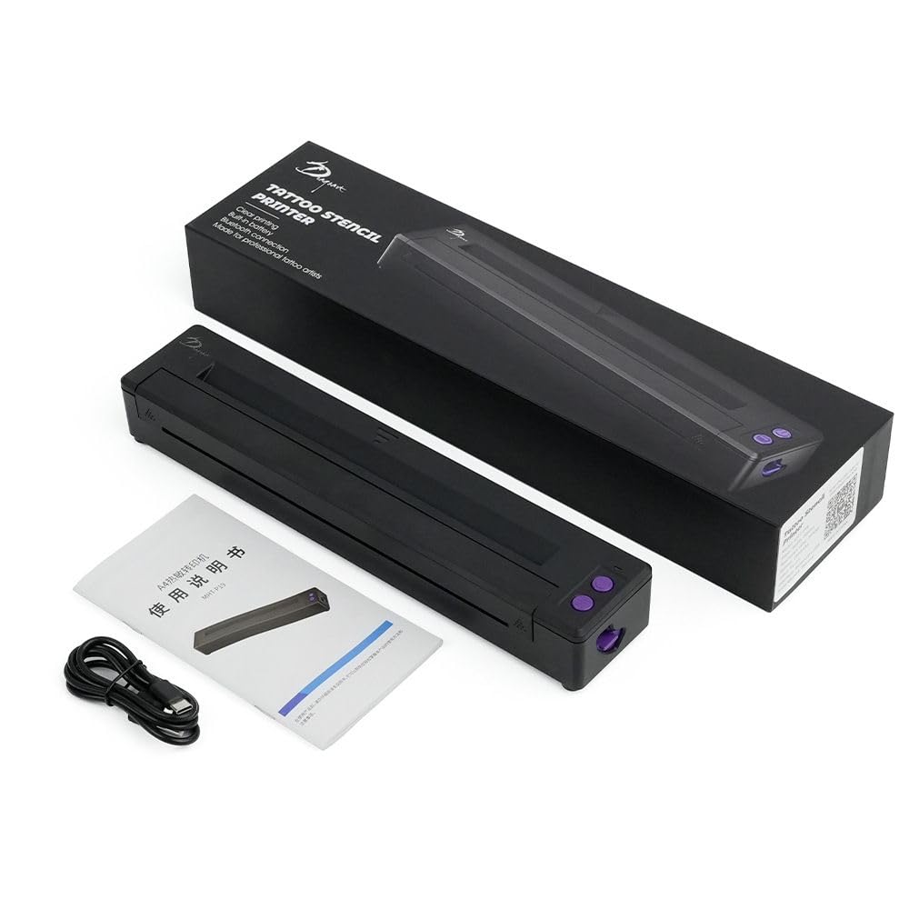Rayyl Portable Thermal Tattoo Stencil Printer Machine Kit - Wireless Tattoo Transfer Copier for Artists, Works with iOS, Android & PC - Perfect for Professional Tattoo Studios and Home Artists